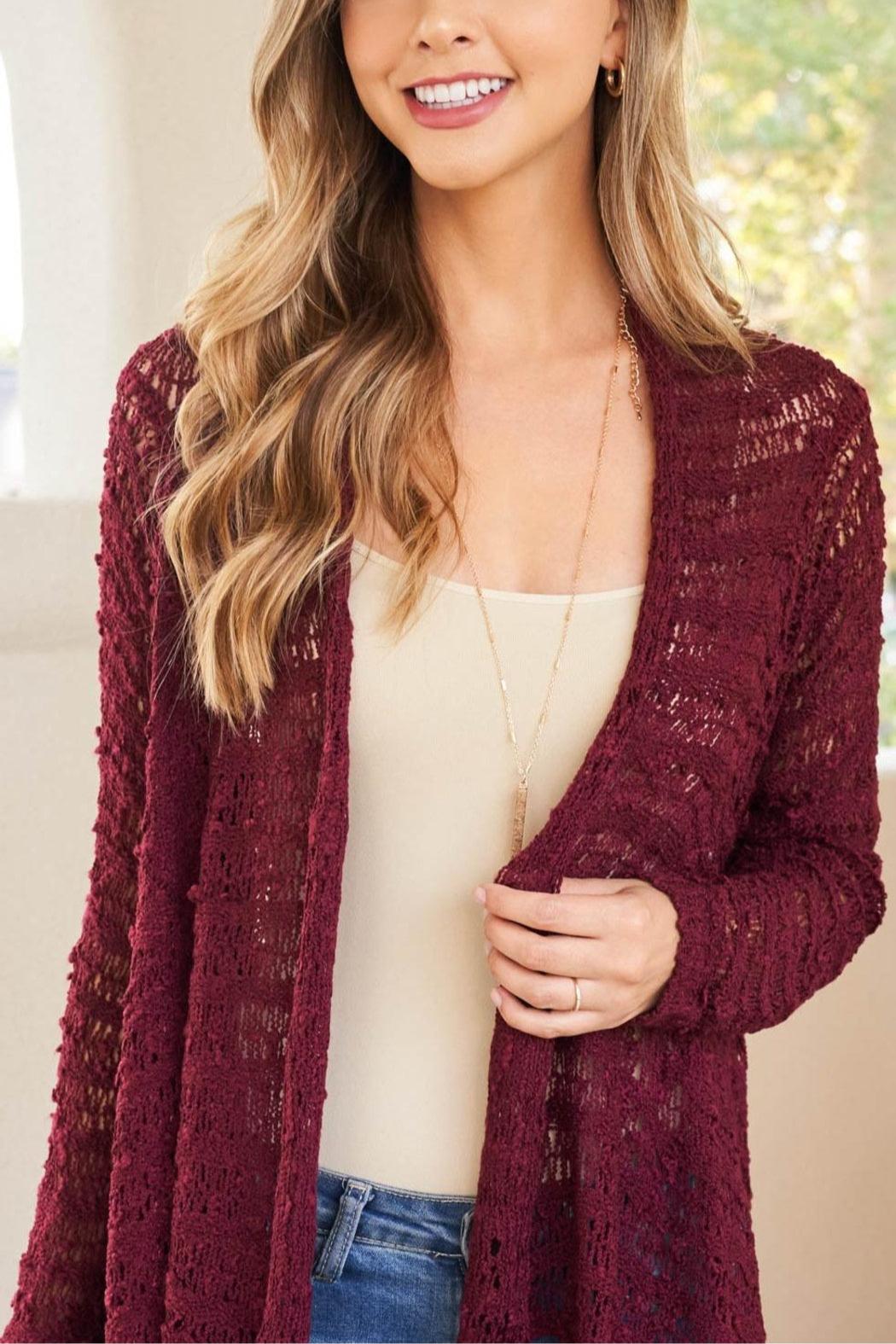 Crocheted long sleeve cardigan Product Image