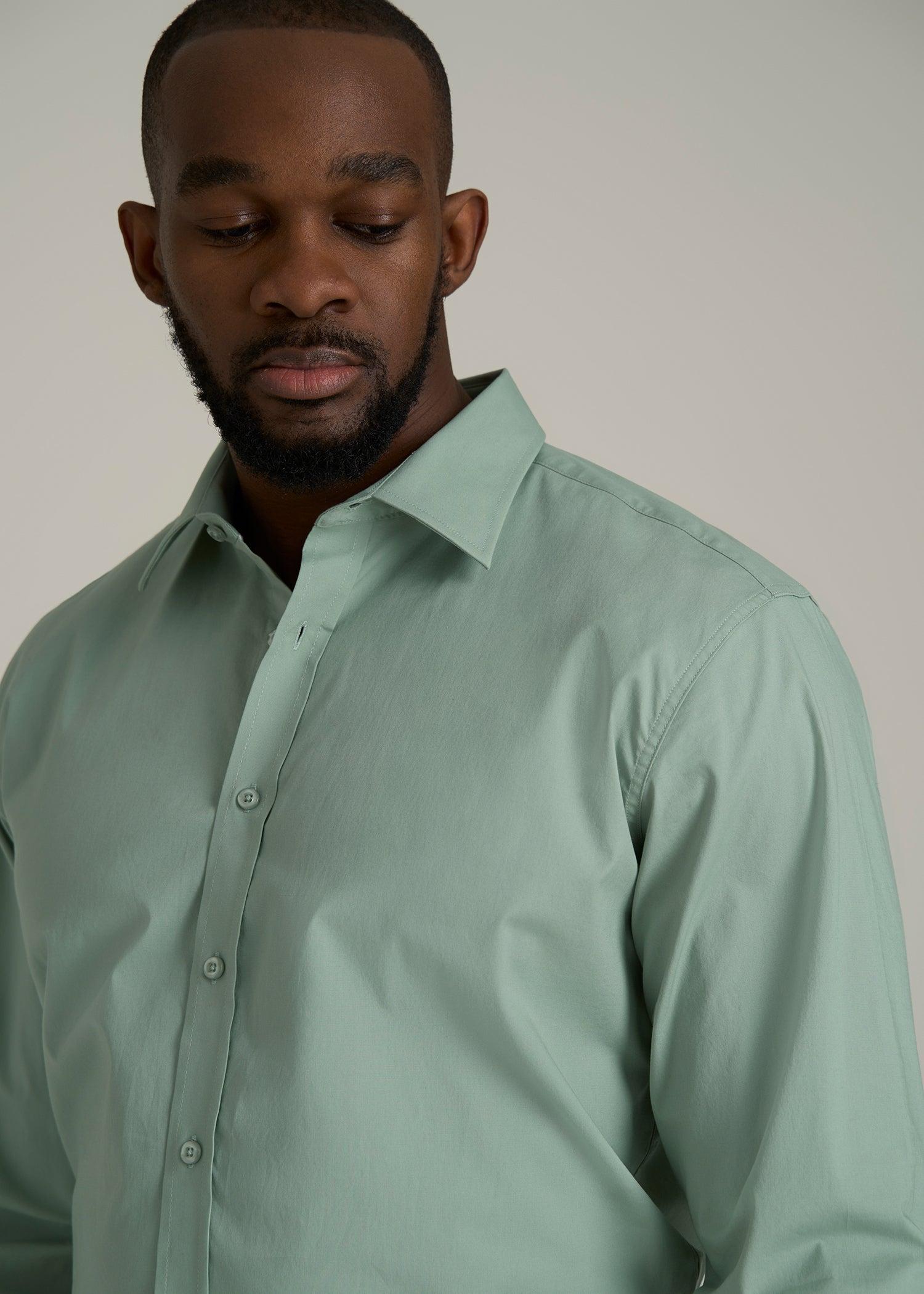 Oskar Button-Up Dress Shirt for Tall Men in Seagrass Male Product Image