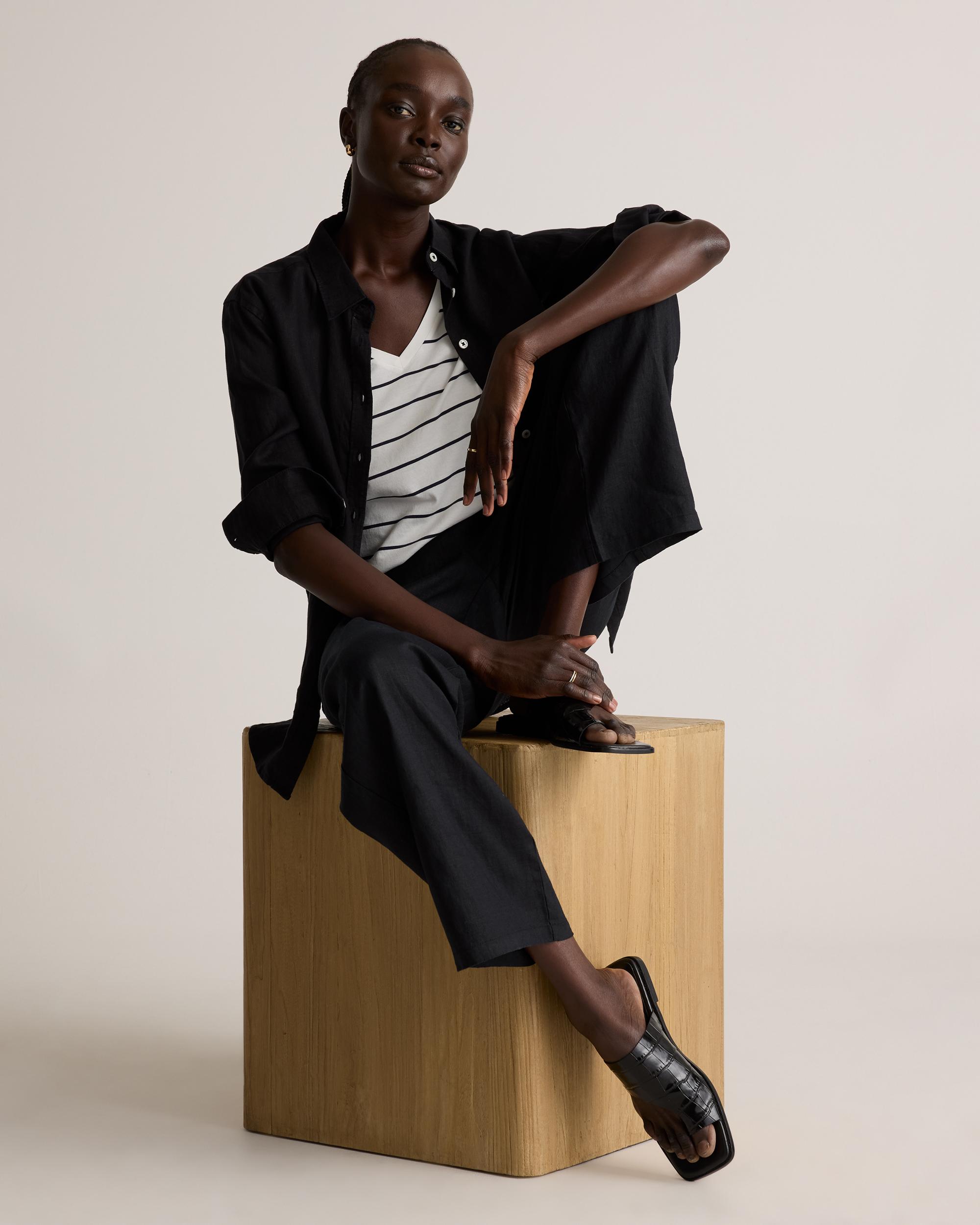 Quince | Women's Cotton Modal V-Neck T-Shirt Size XL, Cotton/Modal Product Image