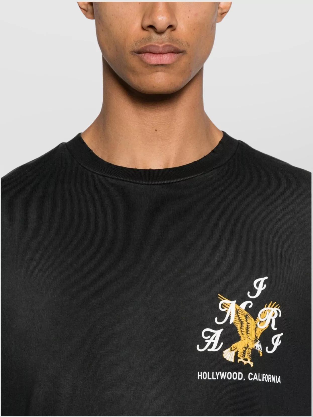 Black 'AMIRI' Eagle Oversized T-shirt Product Image