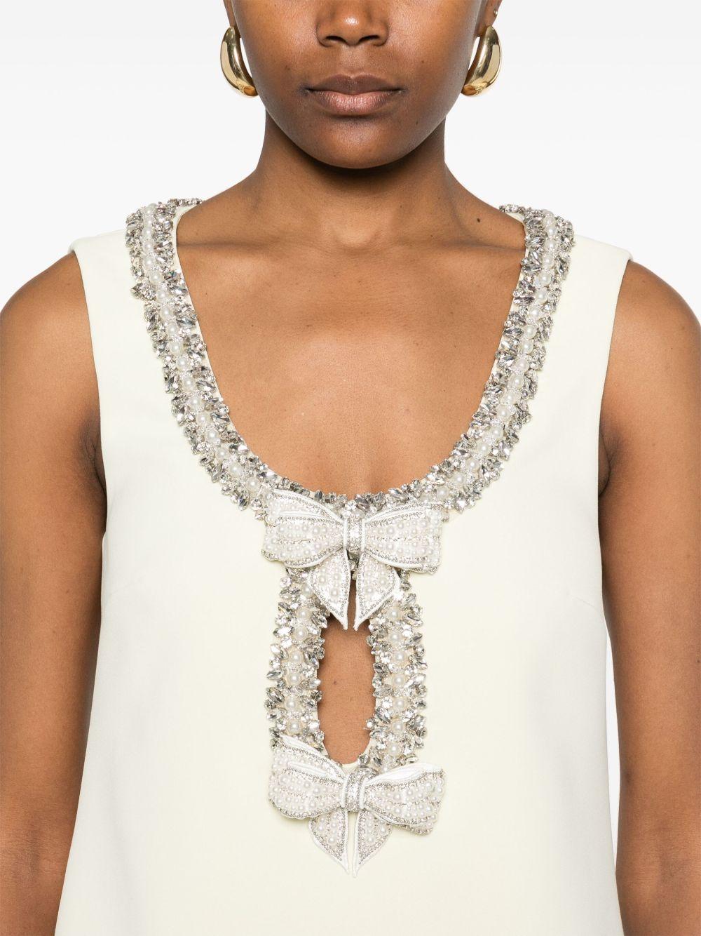 crepe bow-detail mini dress Product Image