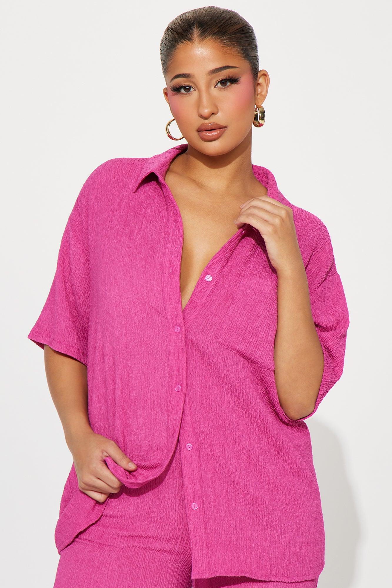 Vacay Vibes Pant Set - Fuchsia Product Image