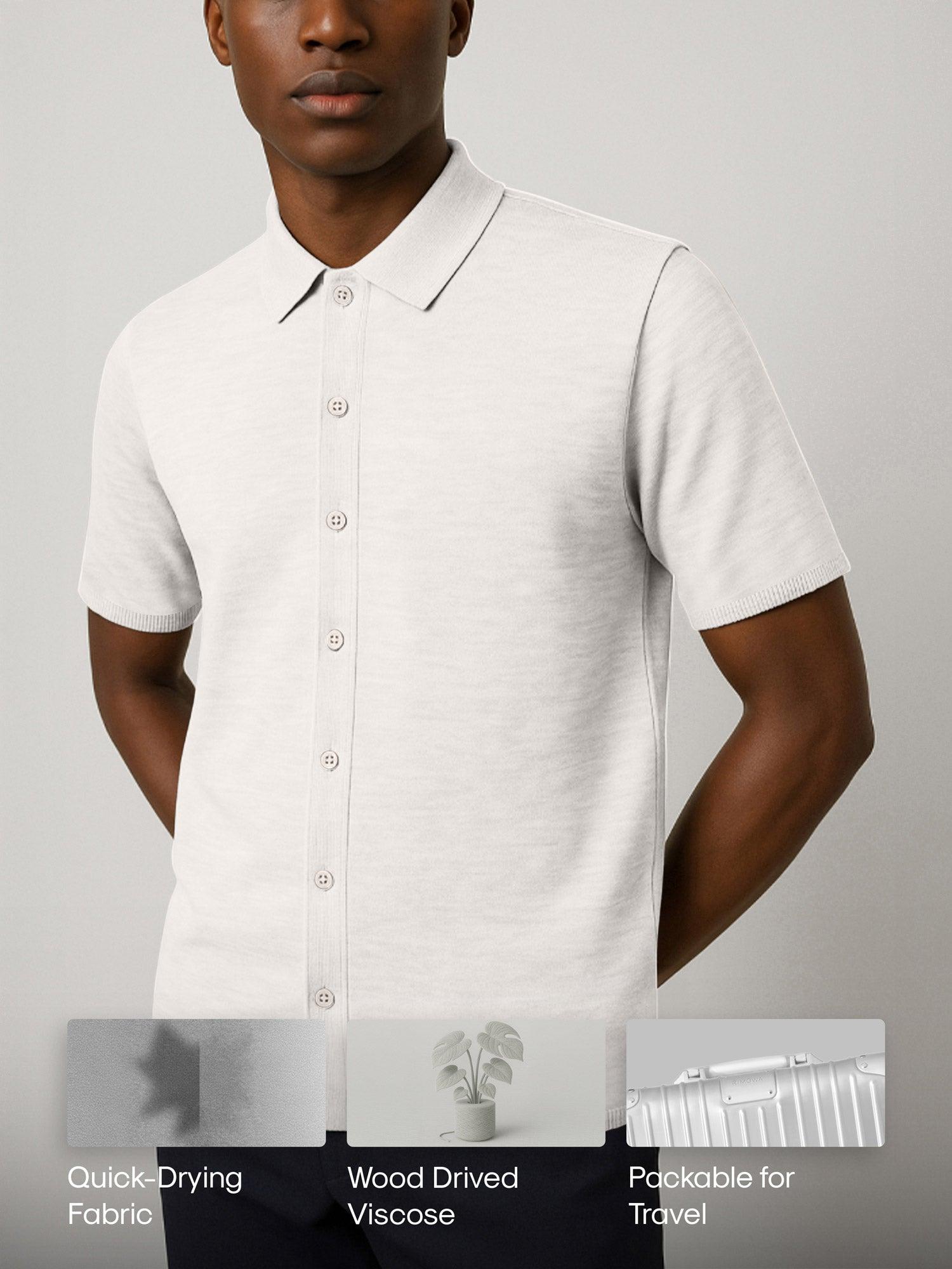 Men's Labs 3D Print-Knit Short Sleeve Shirt - White Product Image