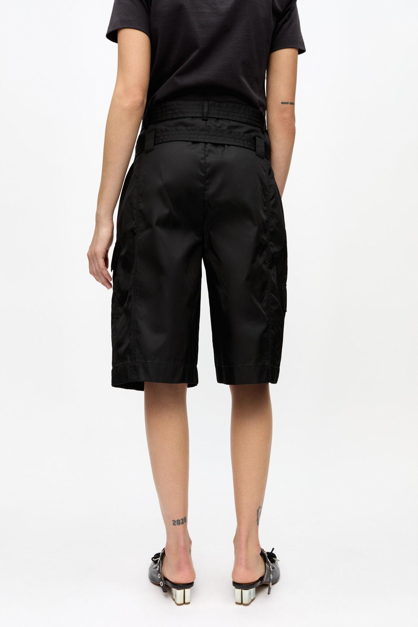 Black Duchesse Nylon Pocket Shorts Product Image