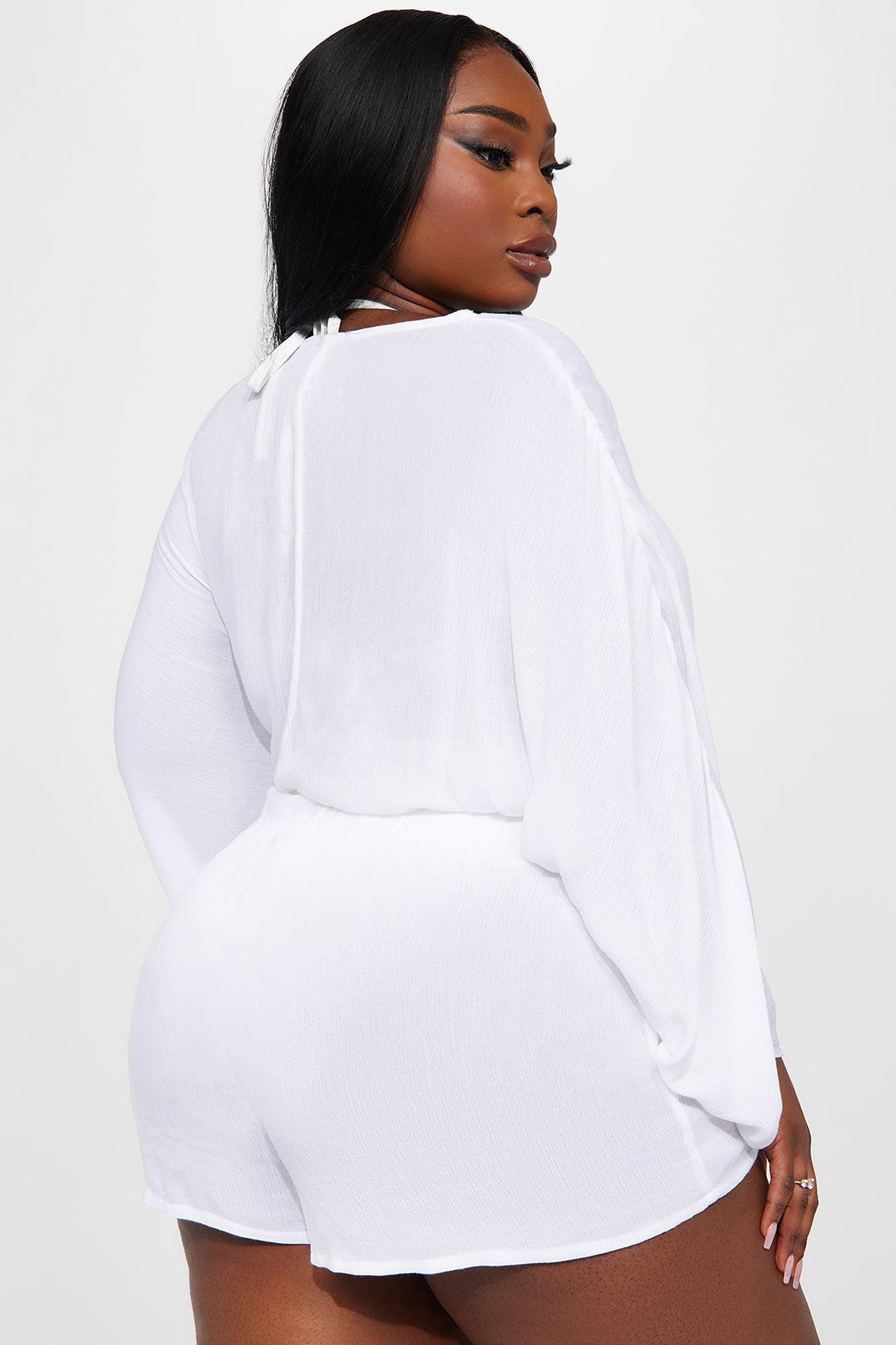 Breezy Nights Linen 2 Piece Cover Up - White Product Image