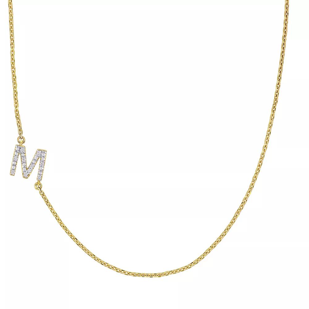 Stella Grace 14k Gold Diamond Accent Initial Necklace, Women's,  Product Image