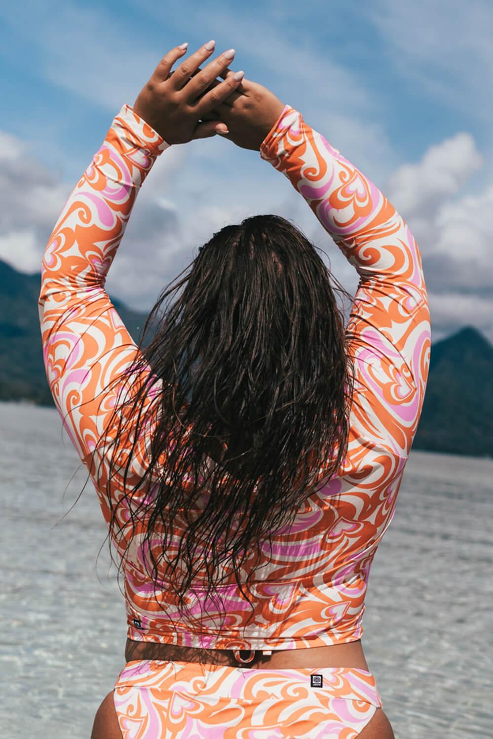 Freya Long Sleeved Crop Rashguard - Darlin Female Product Image