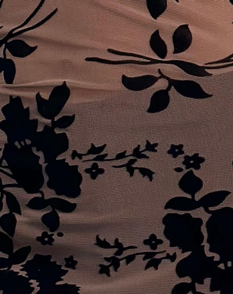 Bilancia Bandeau Top in Flock Brown Female Product Image