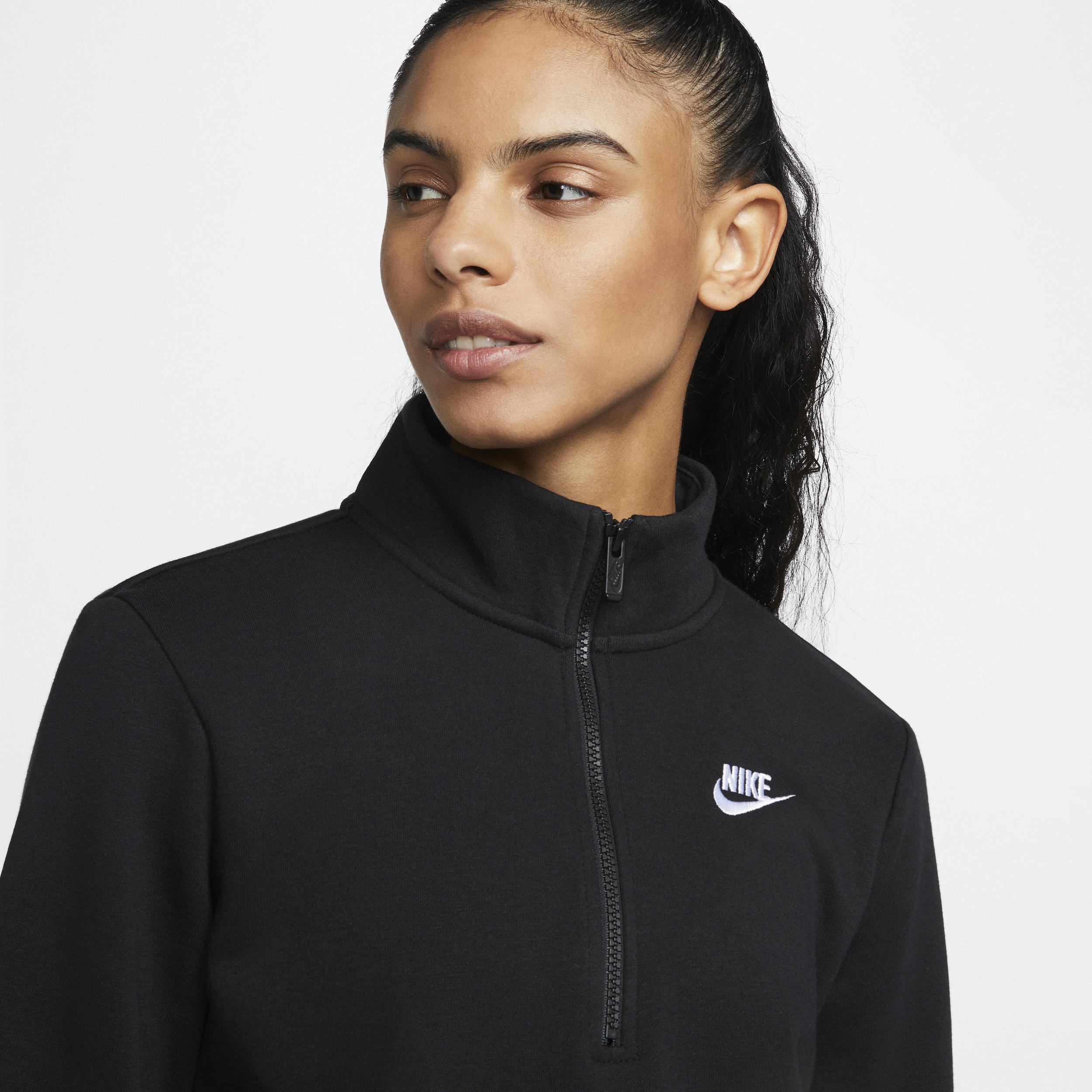 Womens Nike Sportswear Club Fleece 1/2-Zip Sweatshirt | DQ5838-010 Product Image