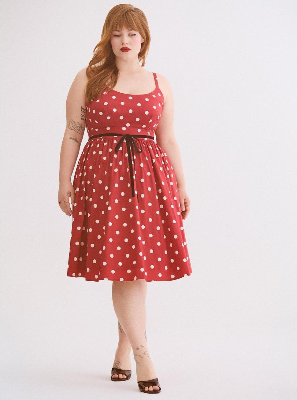 Retro Chic Swing-Skirt Dress Product Image