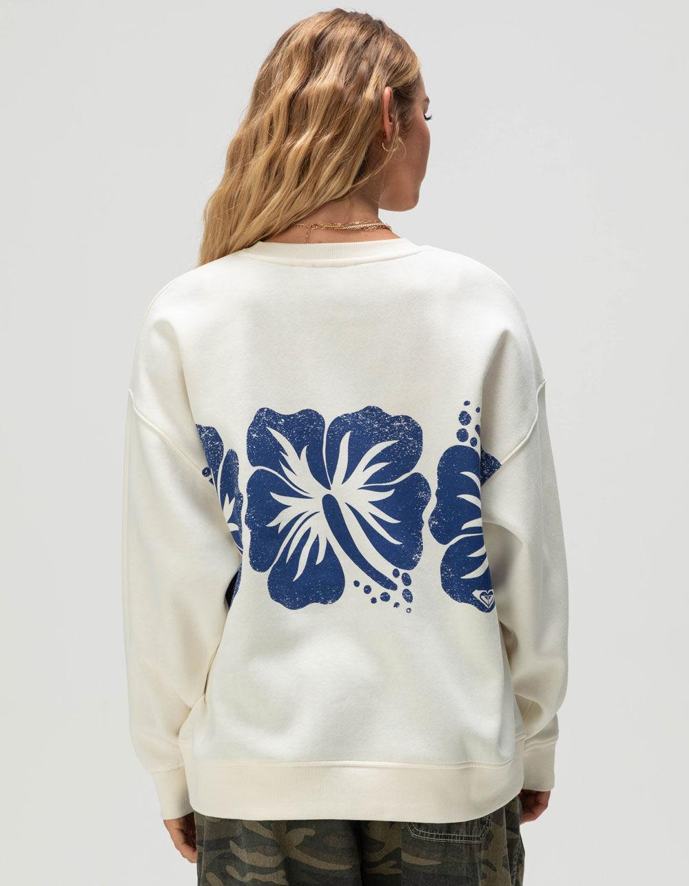 ROXY Morning Hike Womens Crewneck Sweatshirt - WHITE Product Image