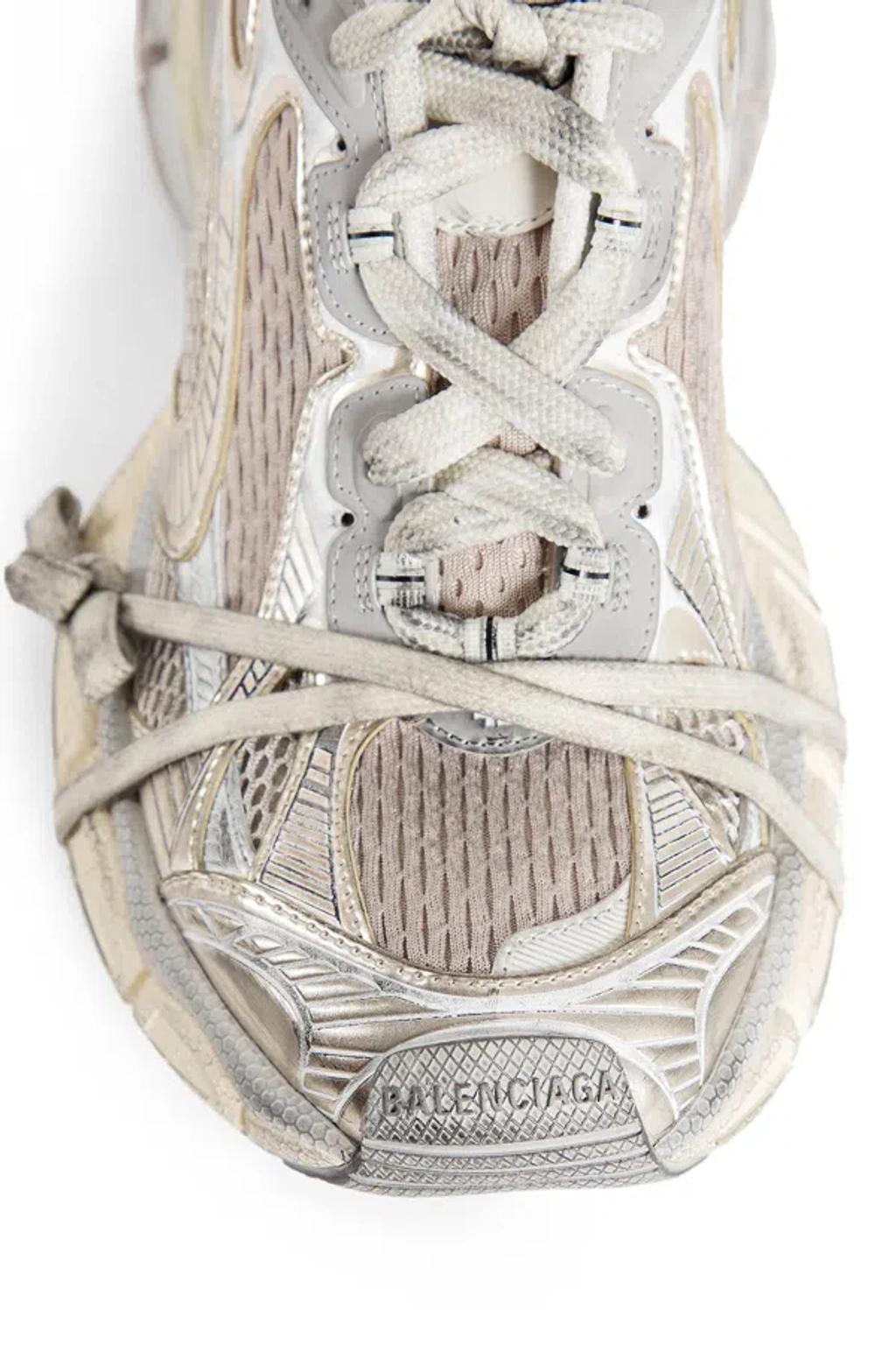 BALENCIAGA Mens Cream Comb 3xl Logo-embossed Mesh Low-top Trainers Product Image