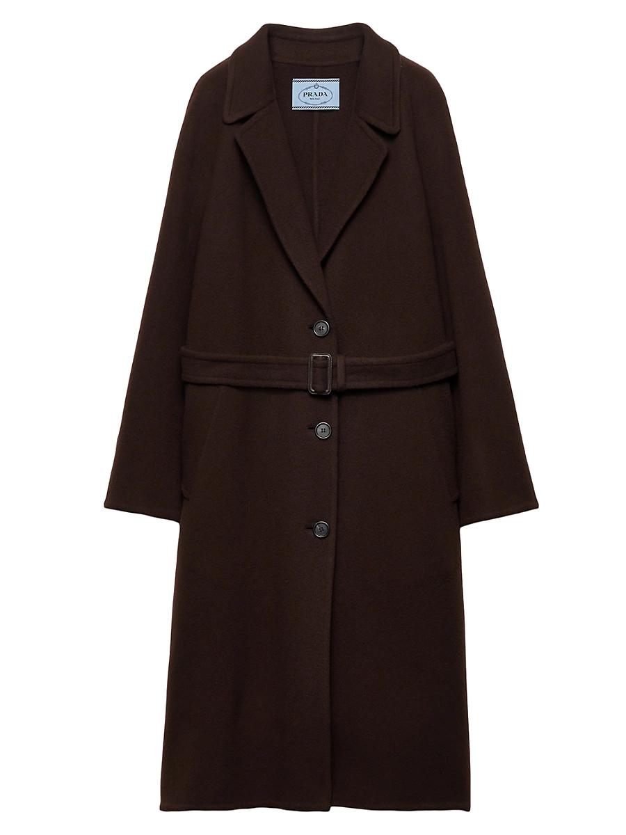 Womens Single-Breasted Cashgora Coat Product Image