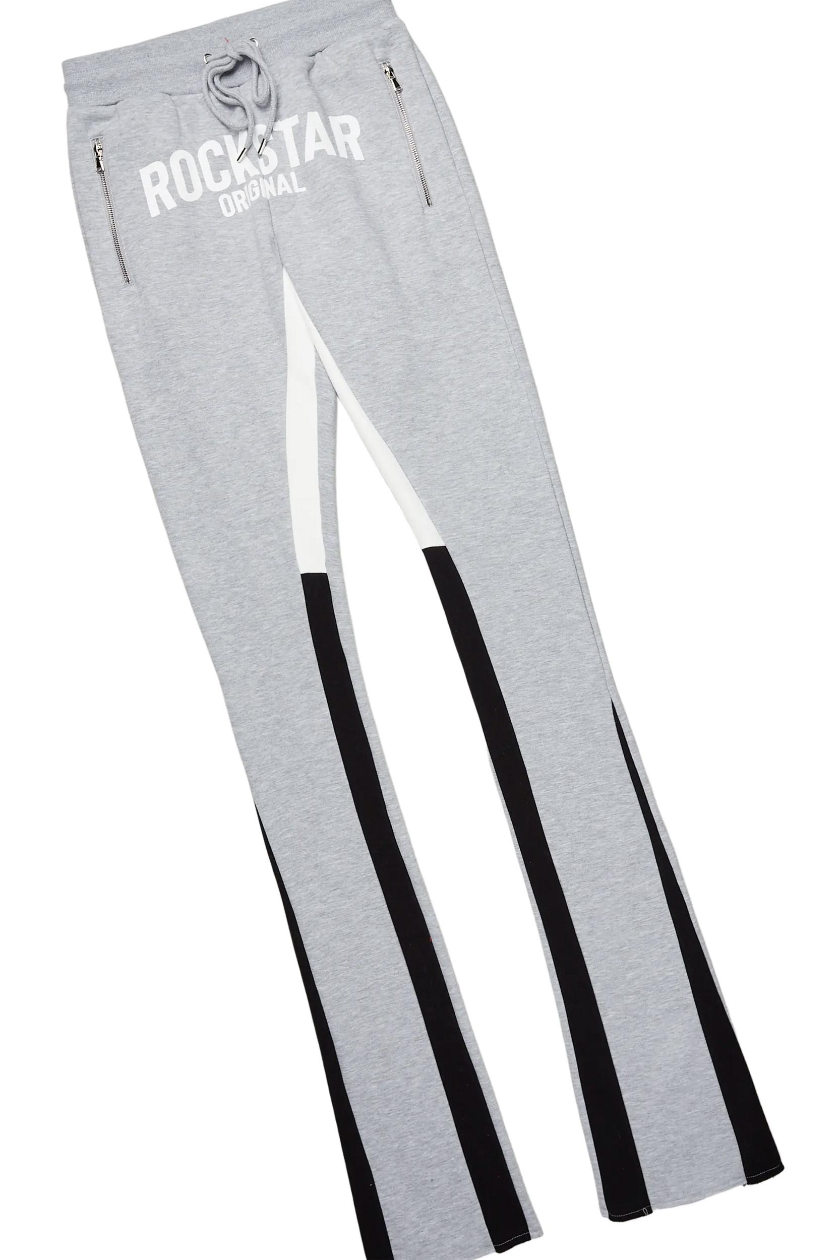 Sana Heather Grey T-Shirt/Stacked Track Pant Set Male Product Image