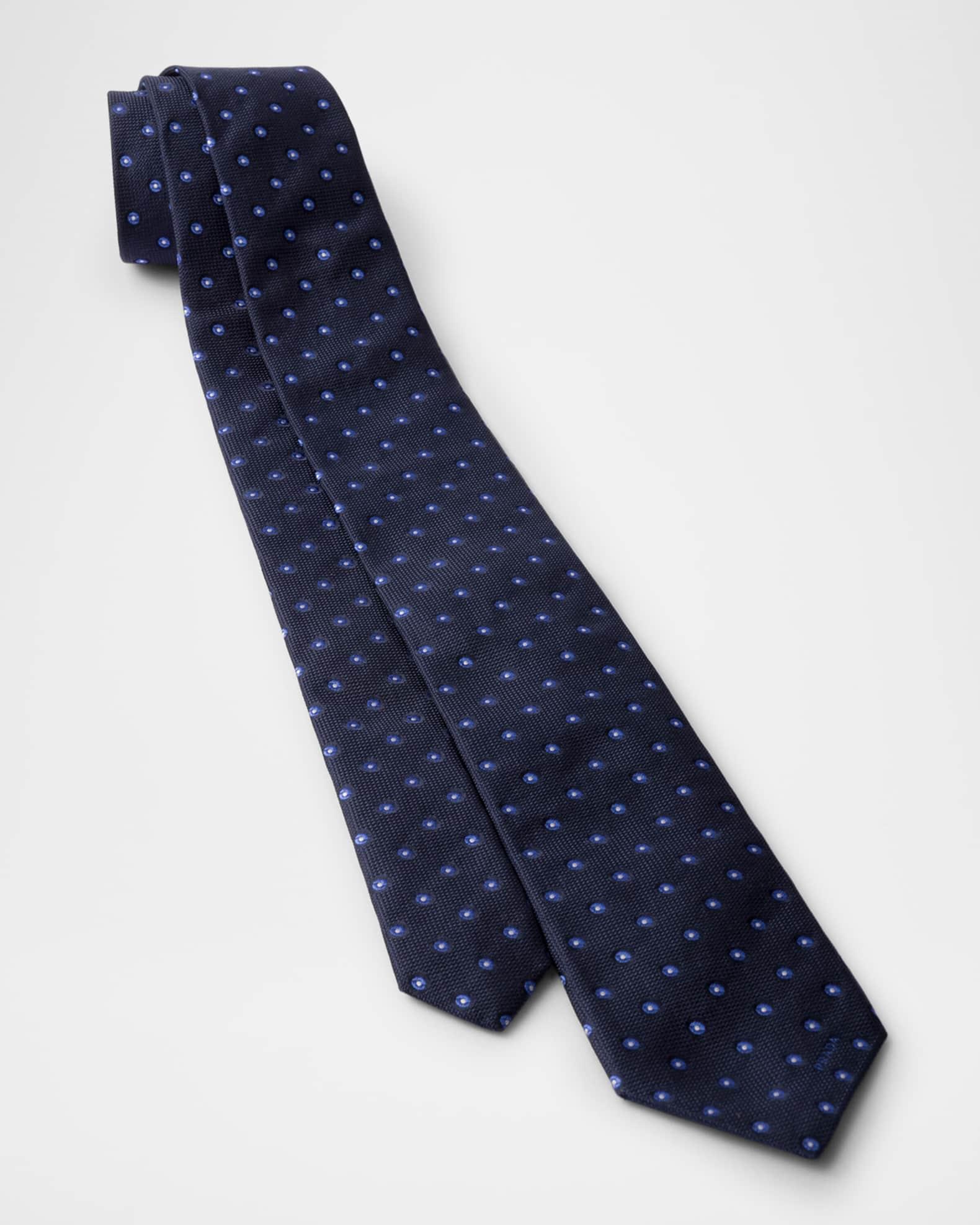 Men's Geometric Circle Silk Tie Product Image