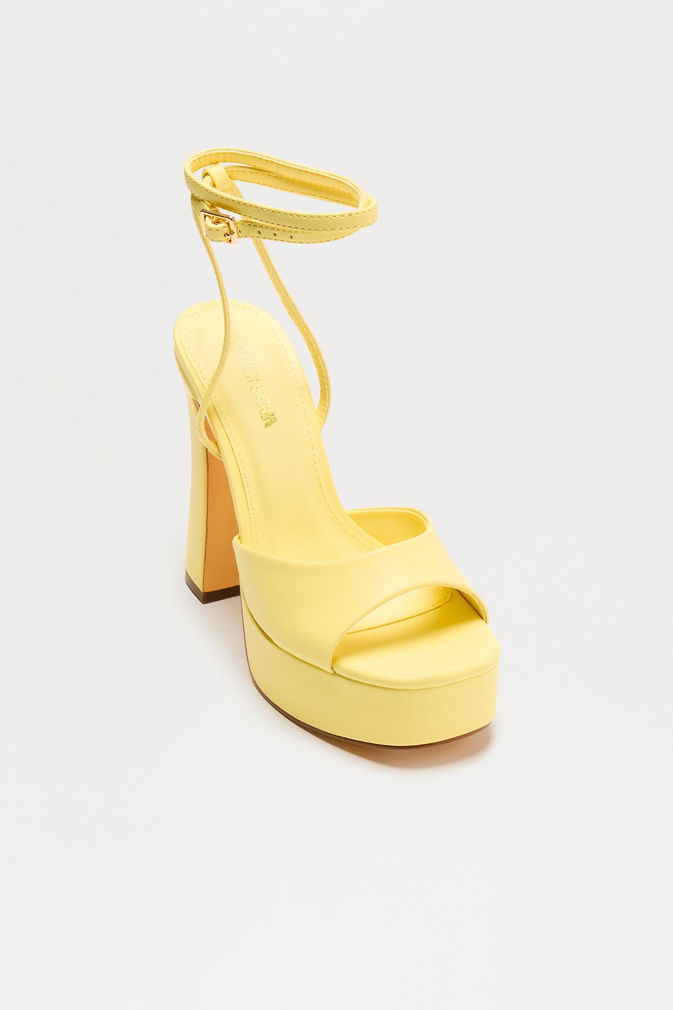 Wilde Ultra Platform Heels - Butter Yellow Product Image