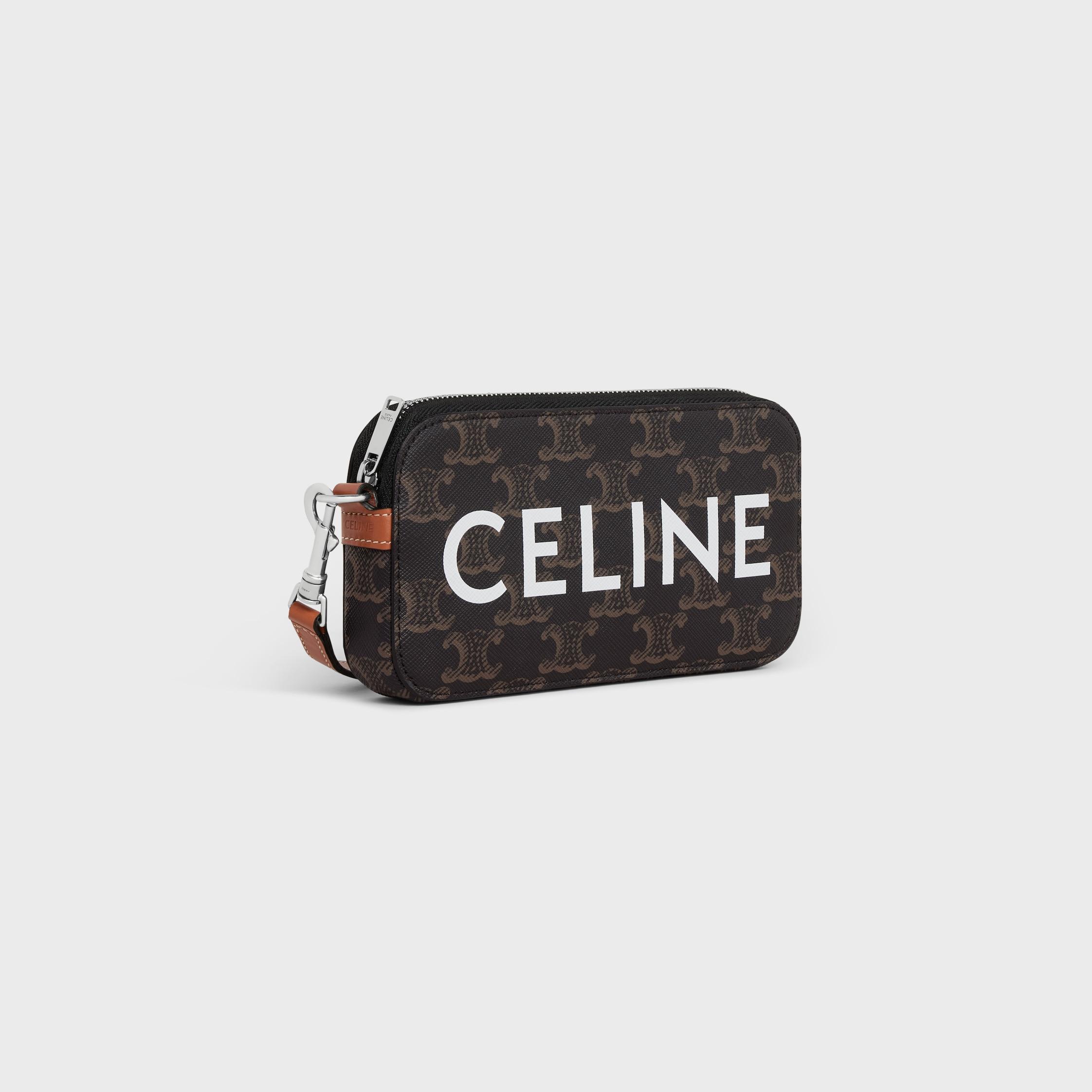 Horizontal pouch in Triomphe canvas with celine print Product Image