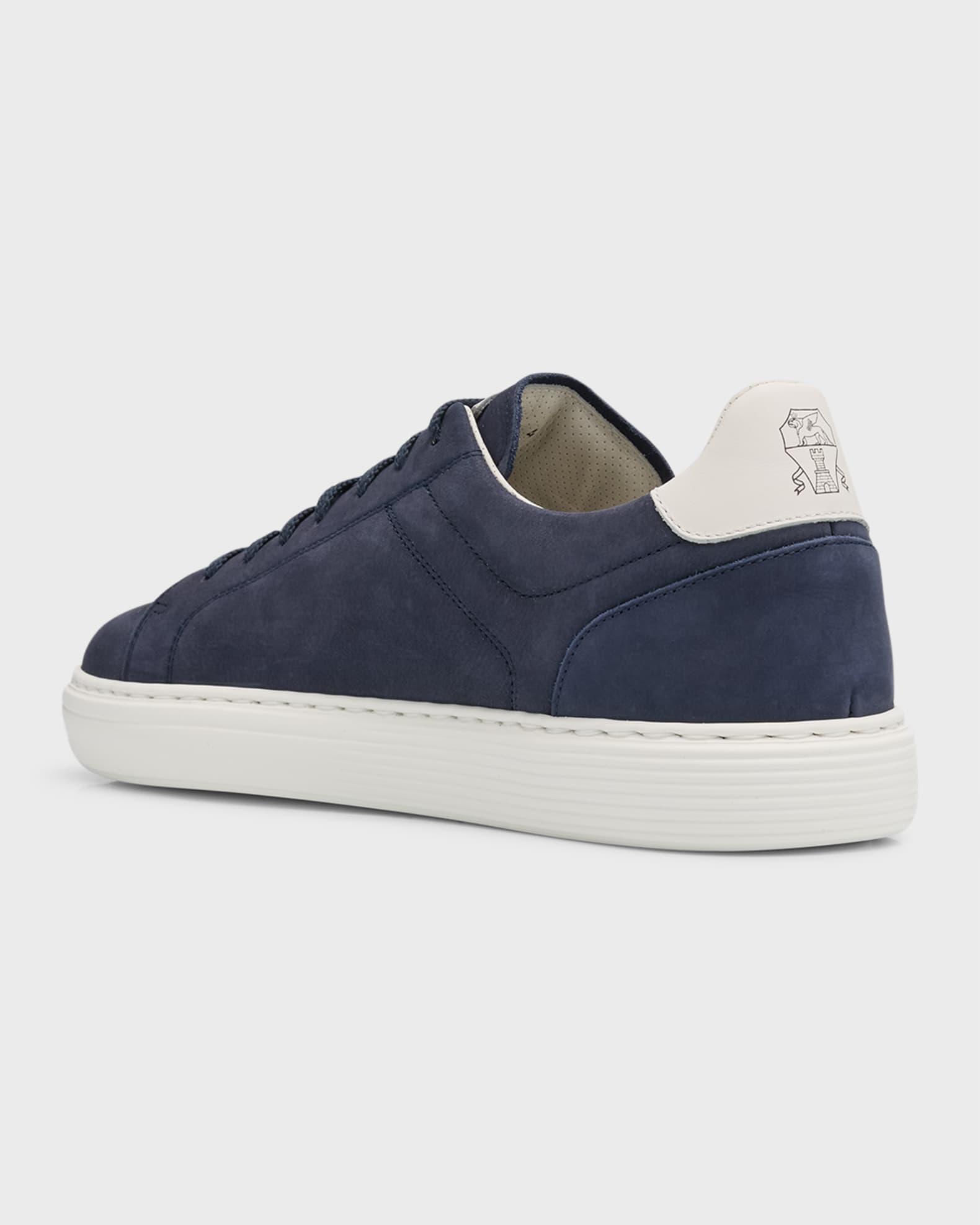 Men's Nubuck Calfskin Low-Top Sneakers Product Image