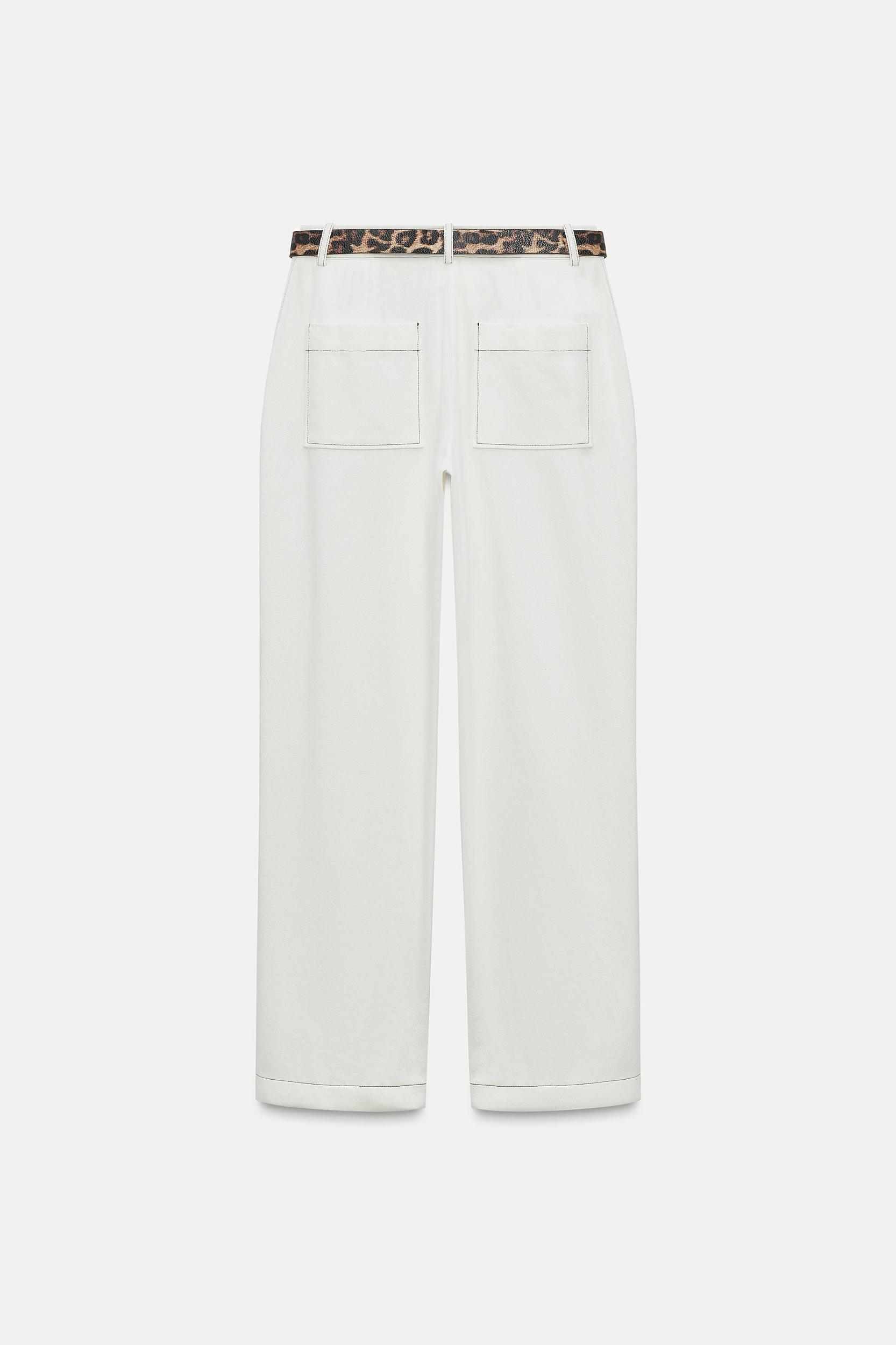 ANIMAL PRINT BELTED PANTS Product Image