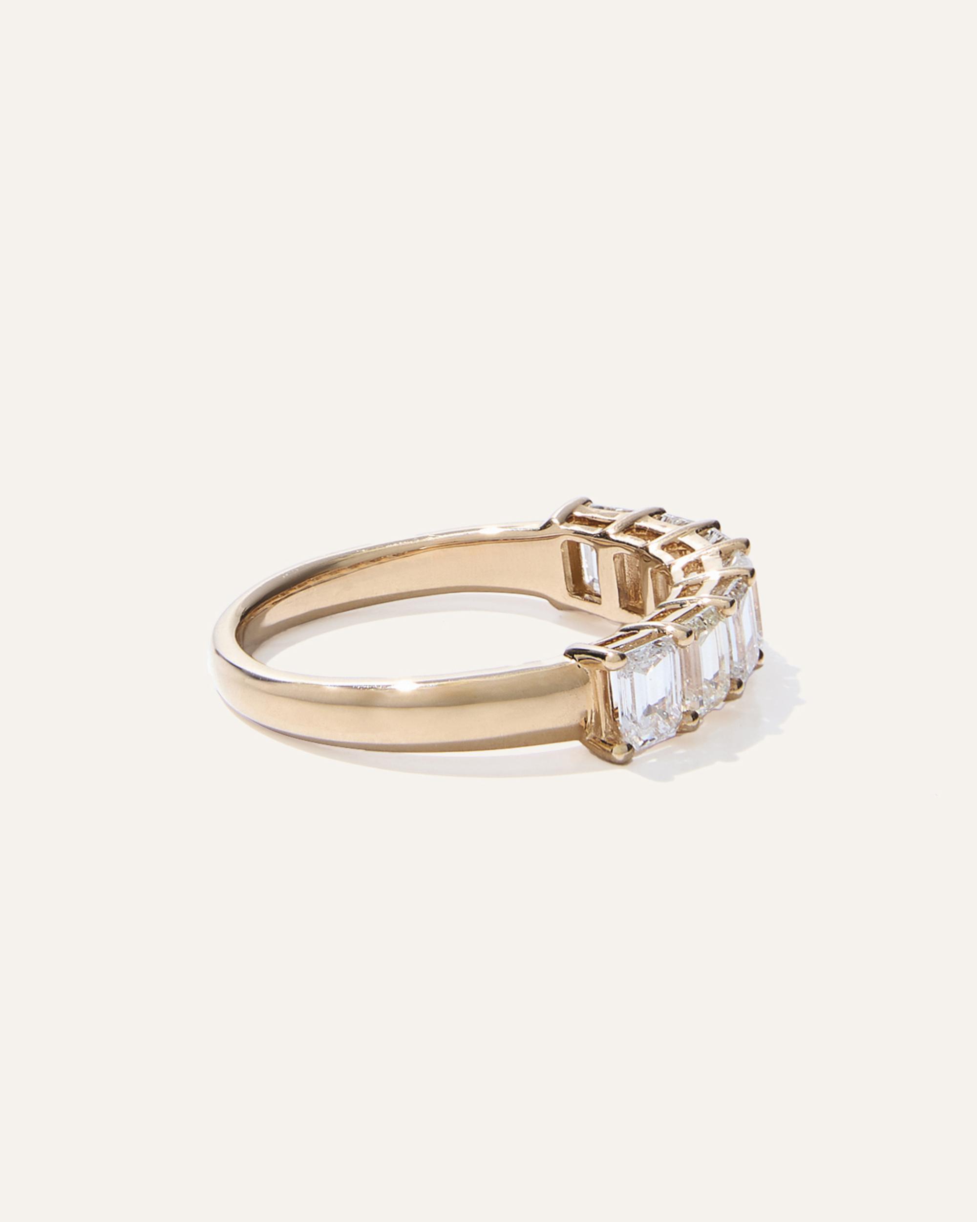 Quince | Women's Lab Grown Diamond Emerald Seven Stone Band Rings Product Image