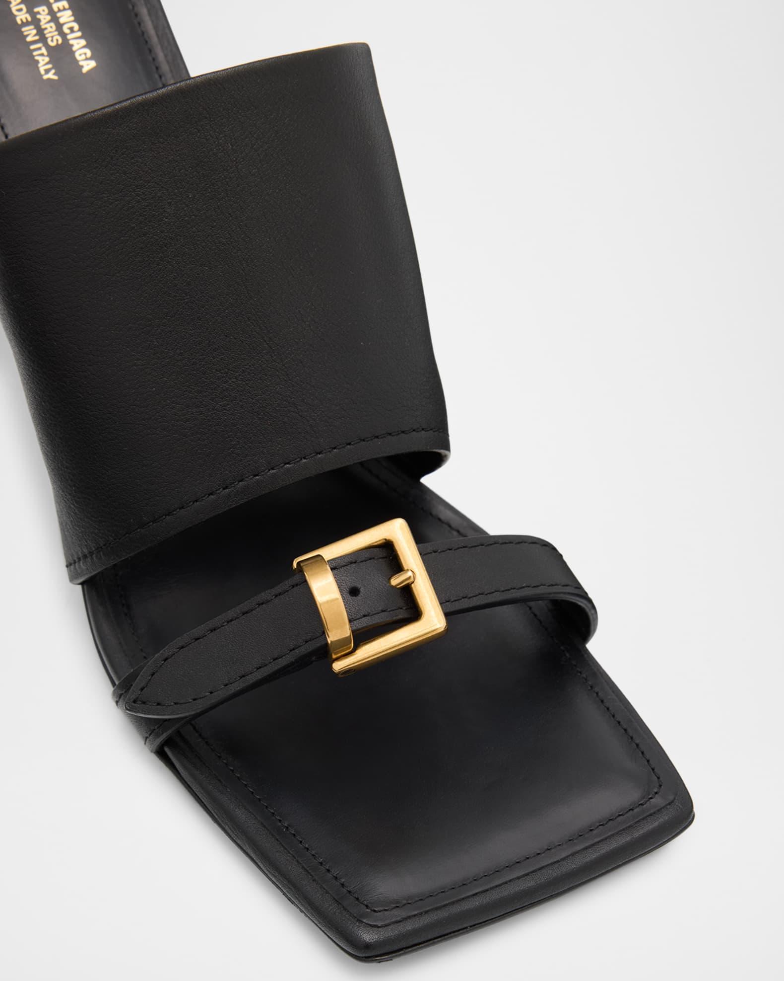 Bel Air Leather Buckle Mule Sandals Product Image