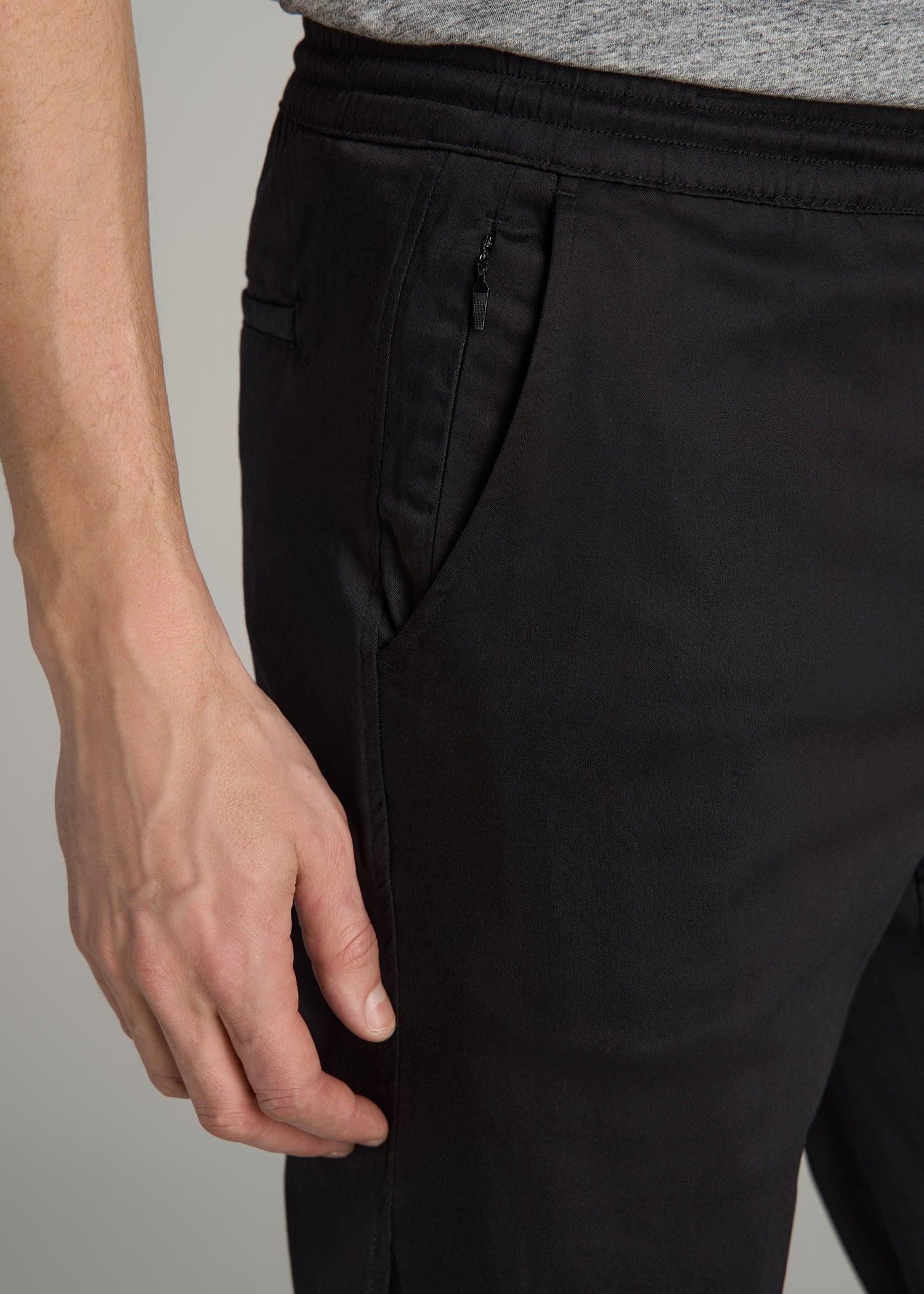 Stretch Twill Jogger Pants for Tall Men in Black Male Product Image