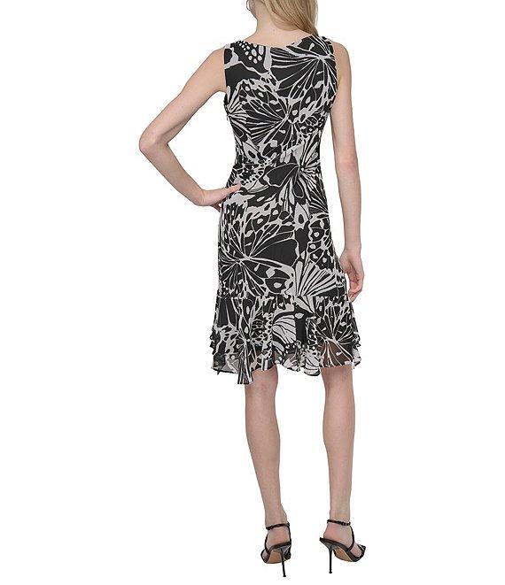 DKNY by Donna Karan Sleeveless Ruffle Hem Shift Dress Product Image