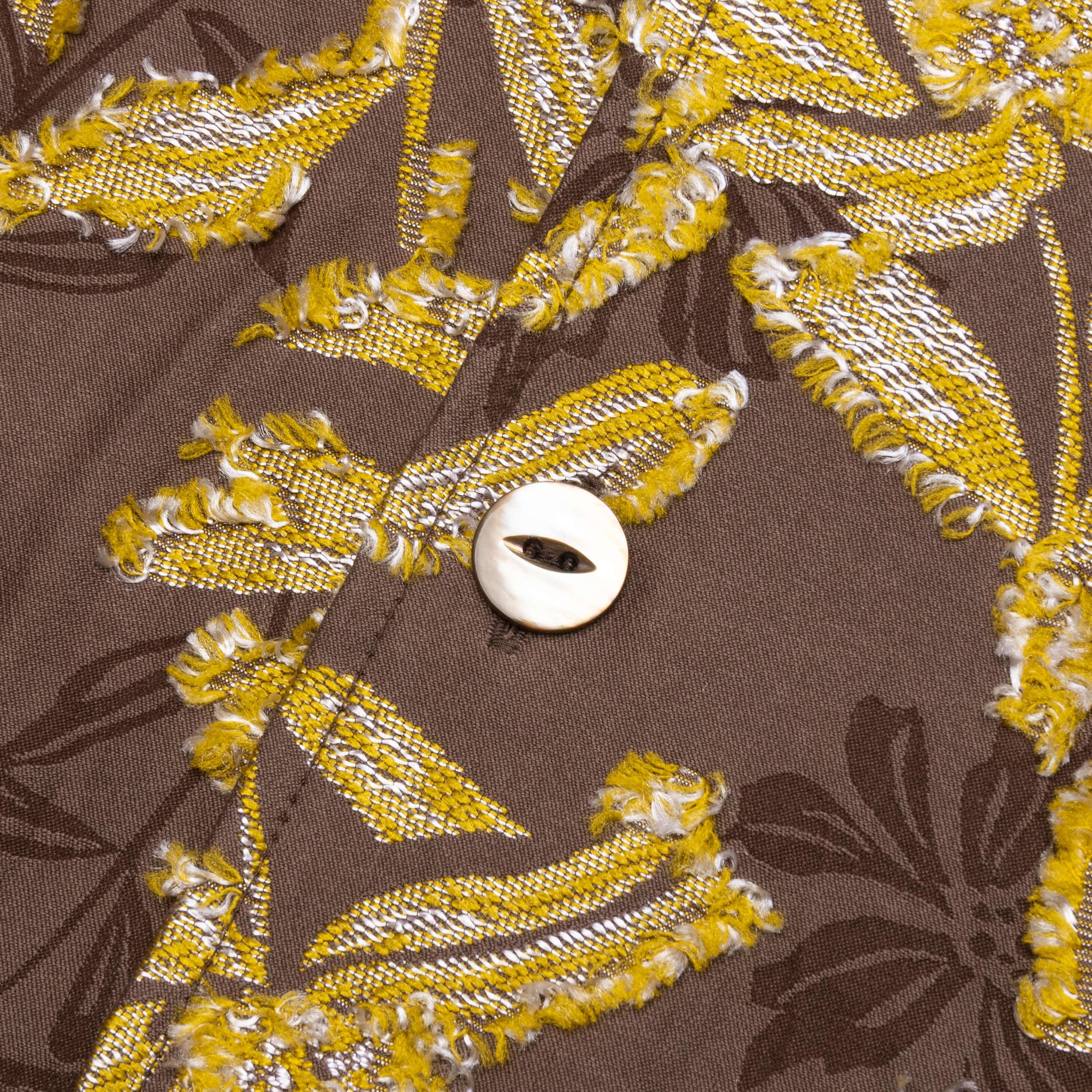 Flower Cut Cabana Shirt - Brown Male Product Image