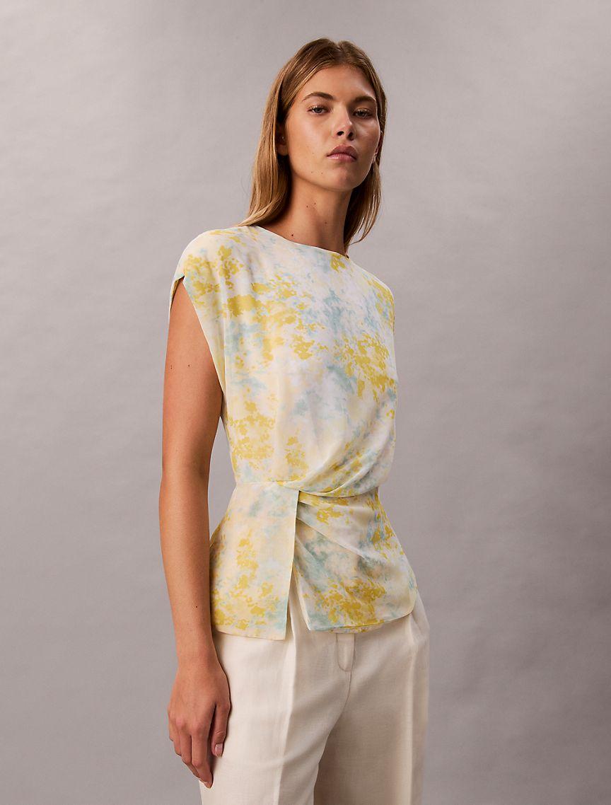 Chiffon Printed Twist Front Blouse Product Image