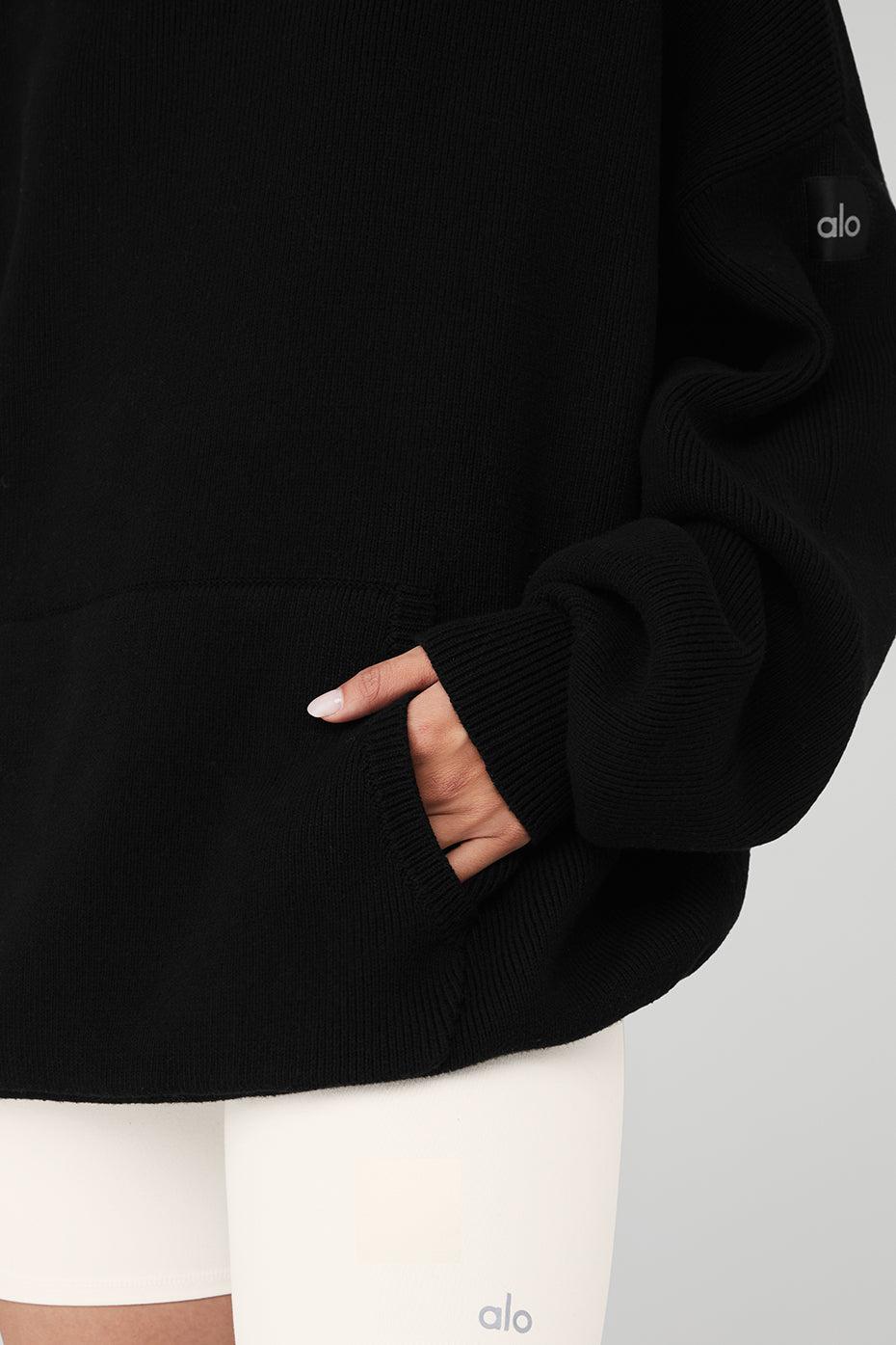 Scholar Hooded Sweater - Black Female Product Image