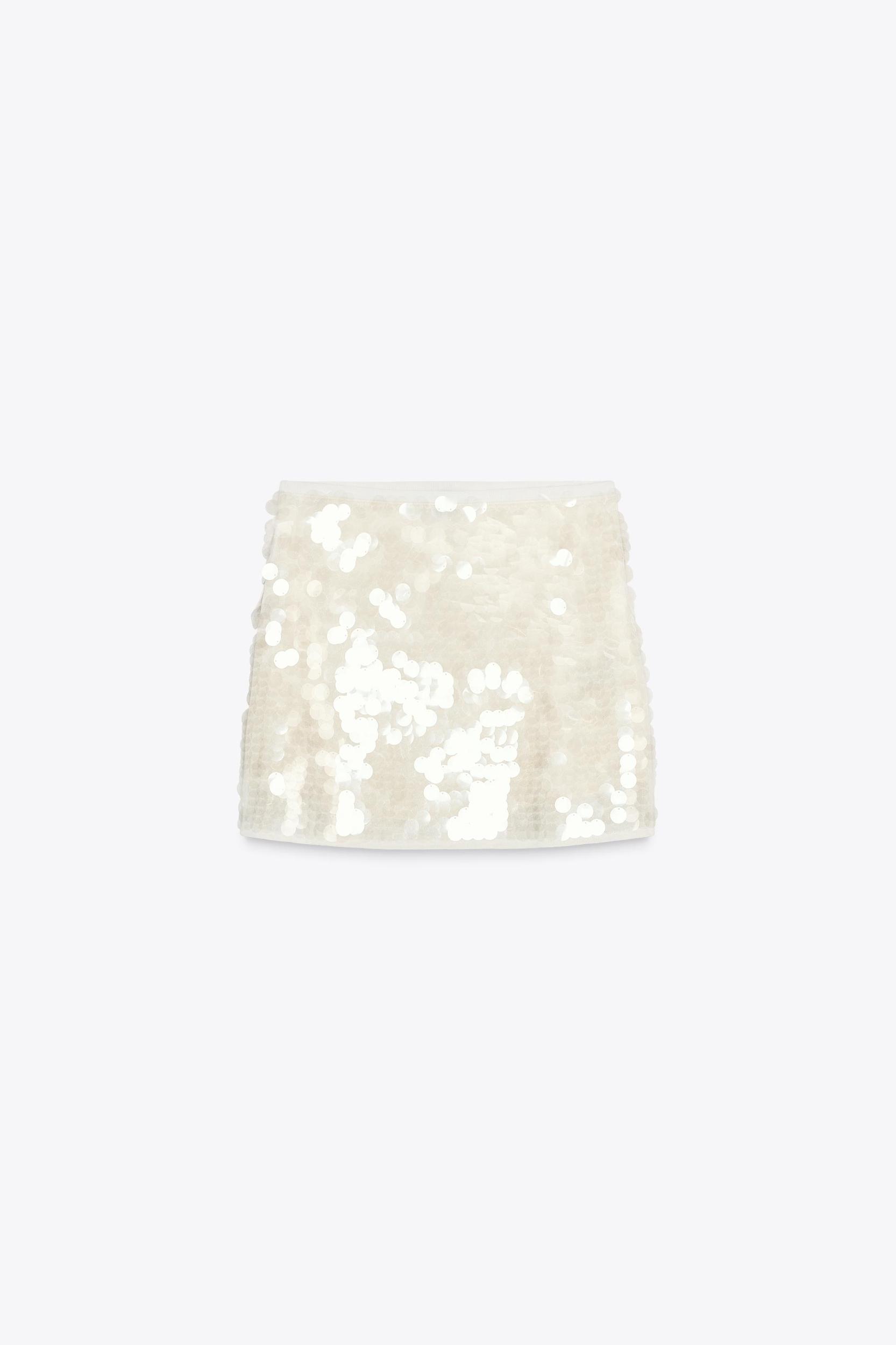 SEQUIN KNIT MINI SKIRT Product Image