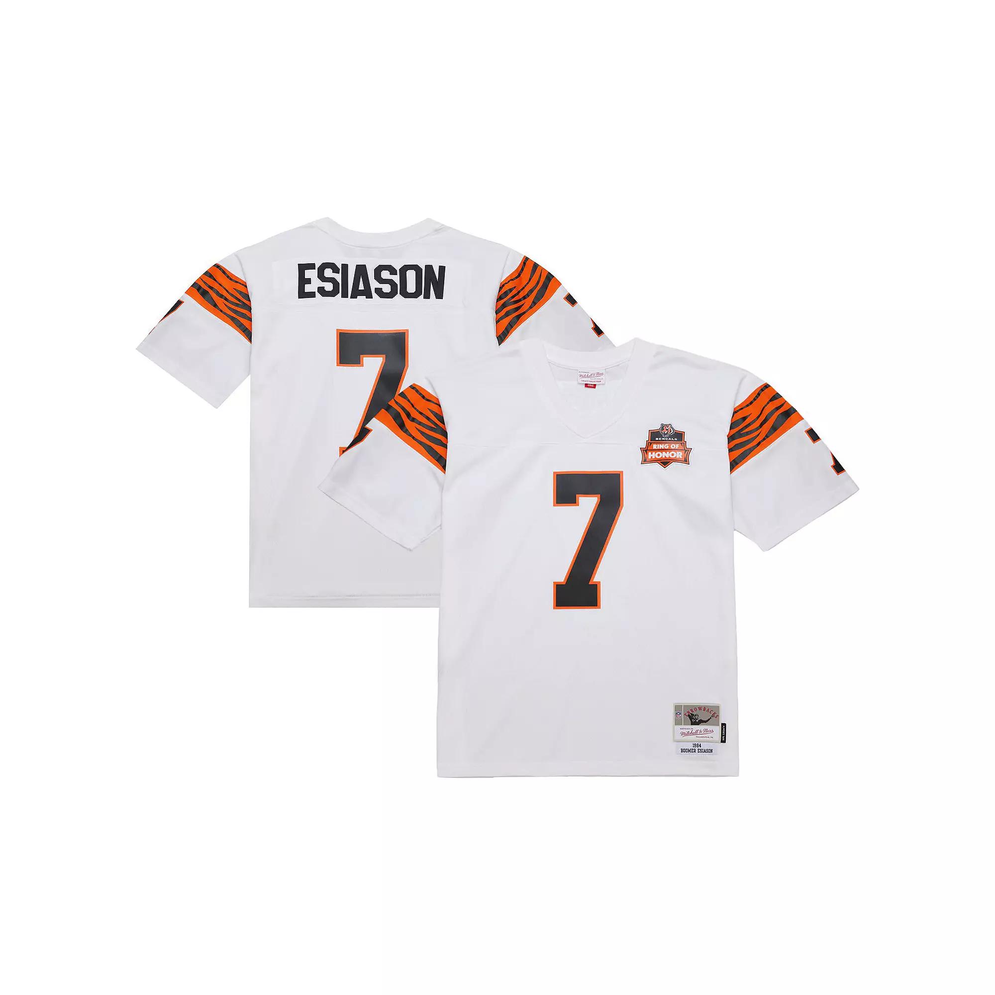 Men's Mitchell & Ness Boomer Esiason White Cincinnati Bengals 1984 Legacy Replica Jersey, Size: Medium Product Image
