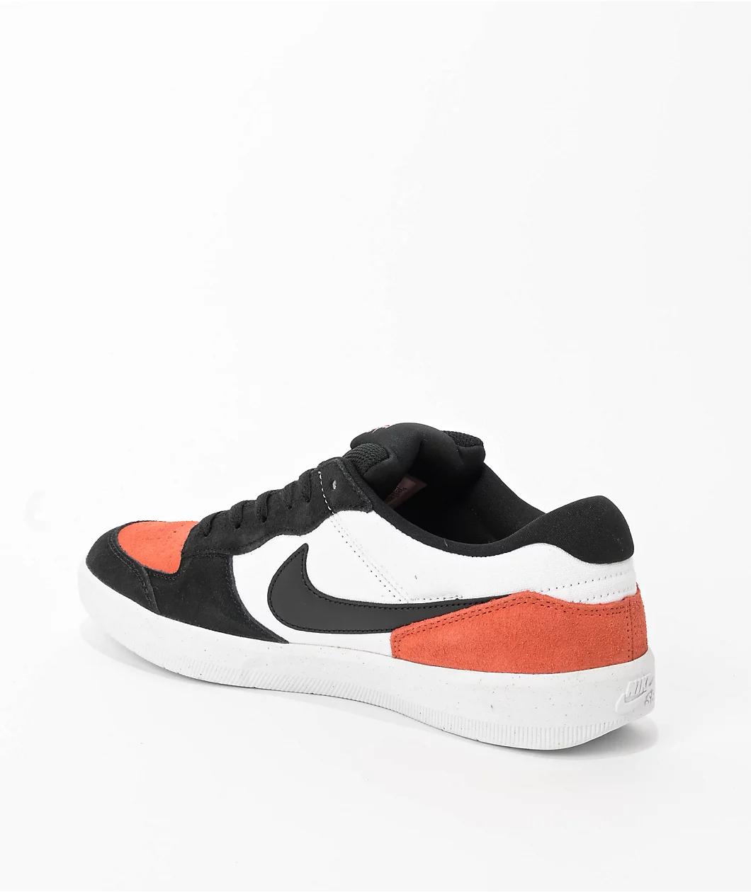 Nike SB Force 58 White & Cosmic Clay Skate Shoes Product Image