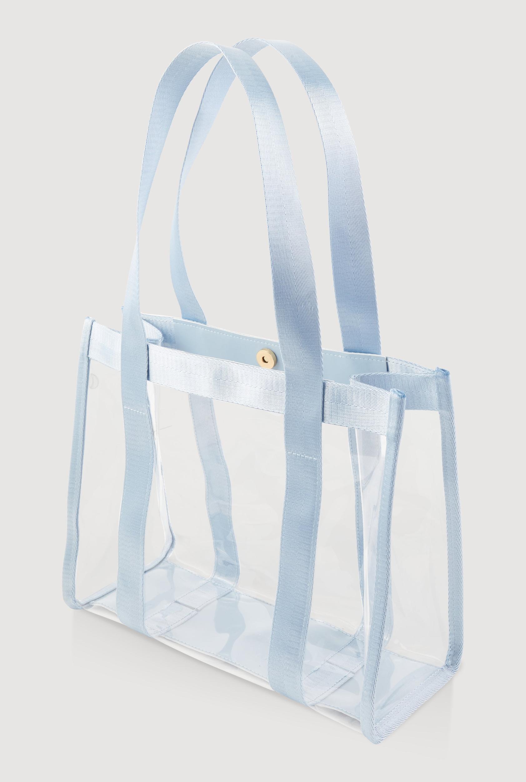 Contrast Trim Clear Tote Bag with Pouch Unisex Product Image