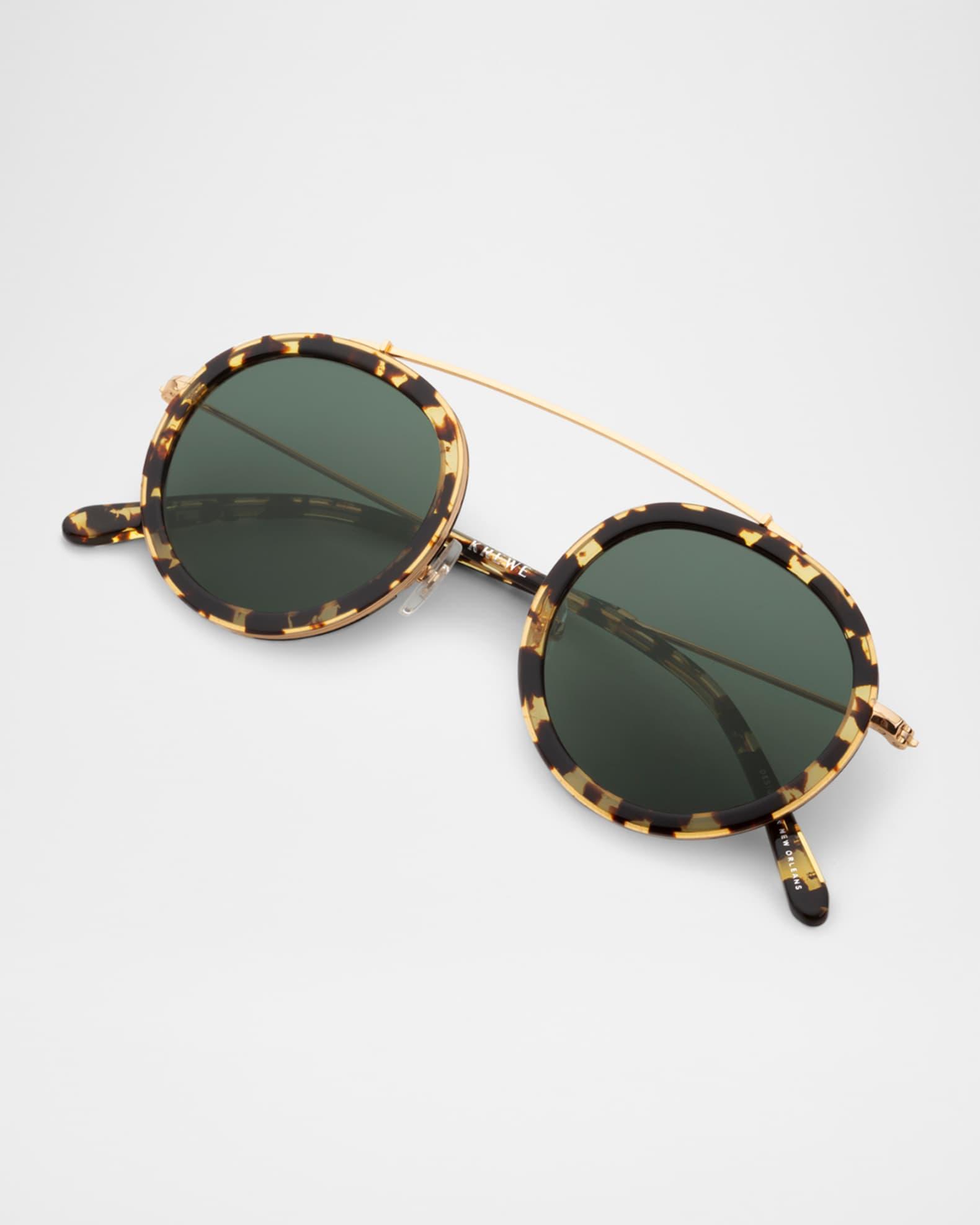 Conti Acetate & Stainless Steel Round Sunglasses Product Image