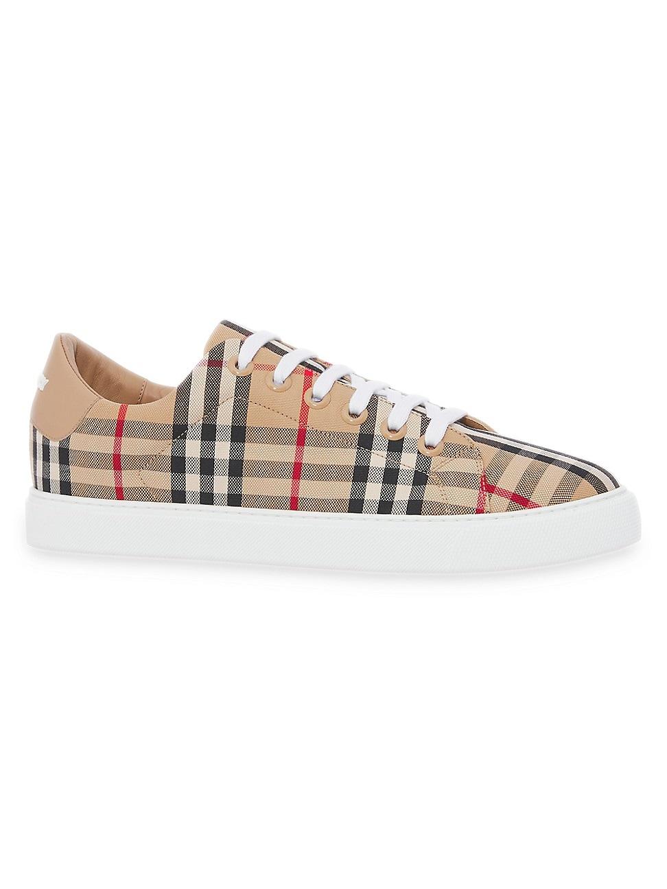 Womens Albridge Check & Leather Low-Top Sneakers Product Image