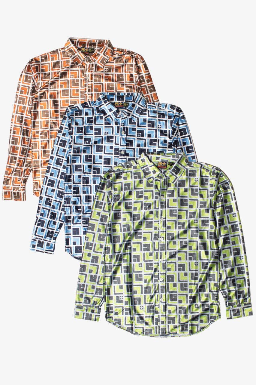 Mod 70's Square Long Sleeve Button Down Shirt Product Image