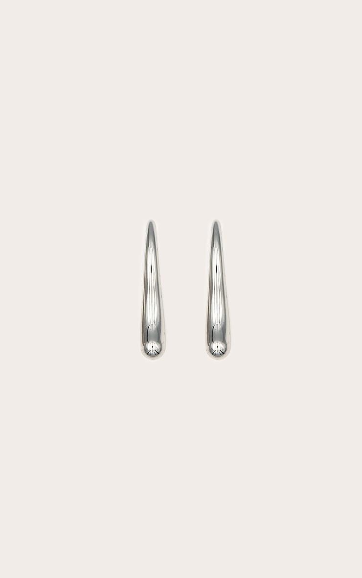 Silver Long Drop Statement Earrings Product Image