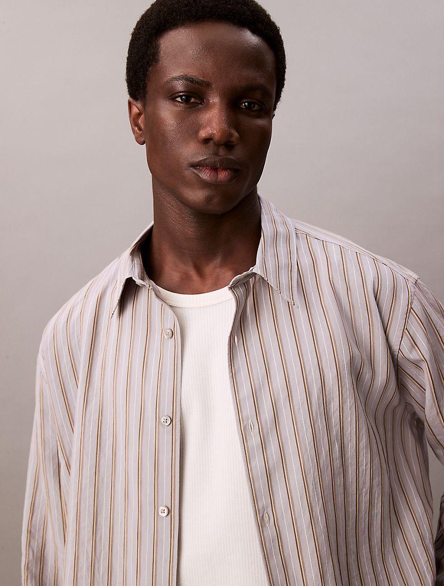Stripe Relaxed Button-Down Shirt Product Image