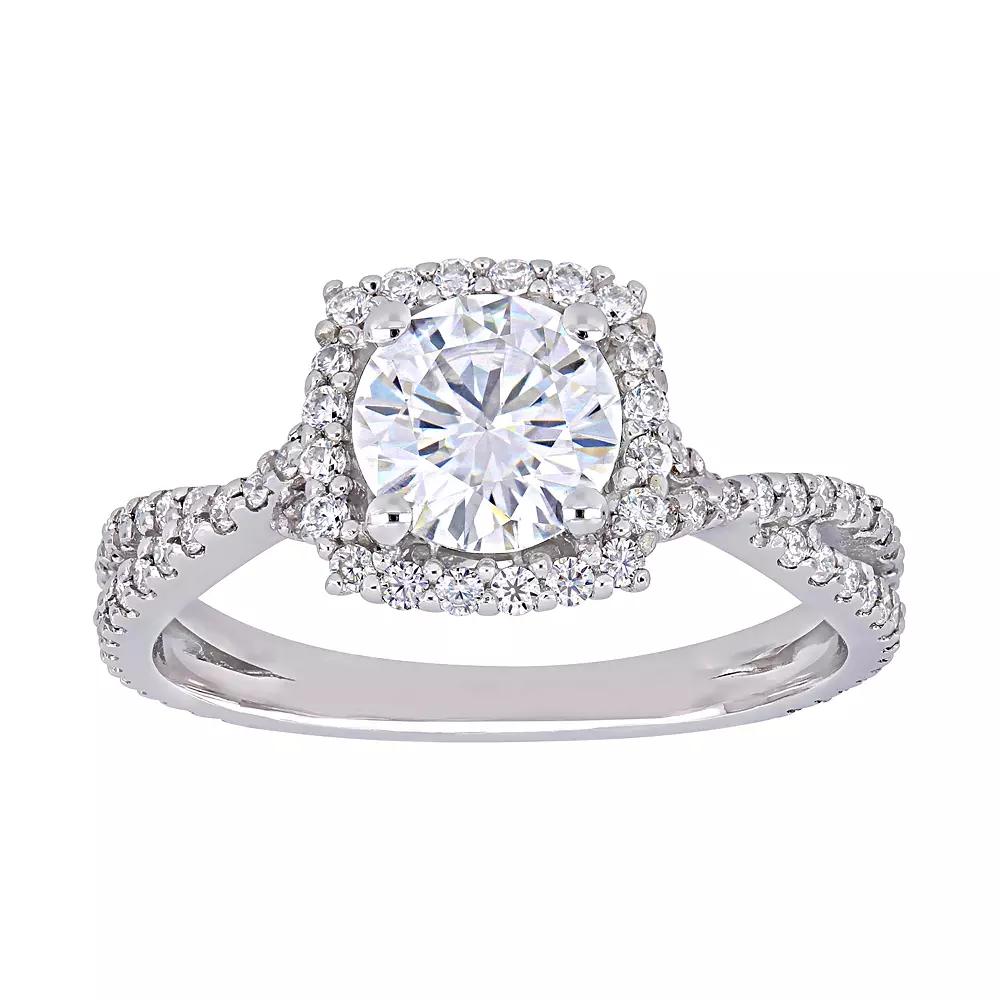 Stella Grace 10k White Gold Lab Created Moissanite Engagement Ring, Women's,  Product Image