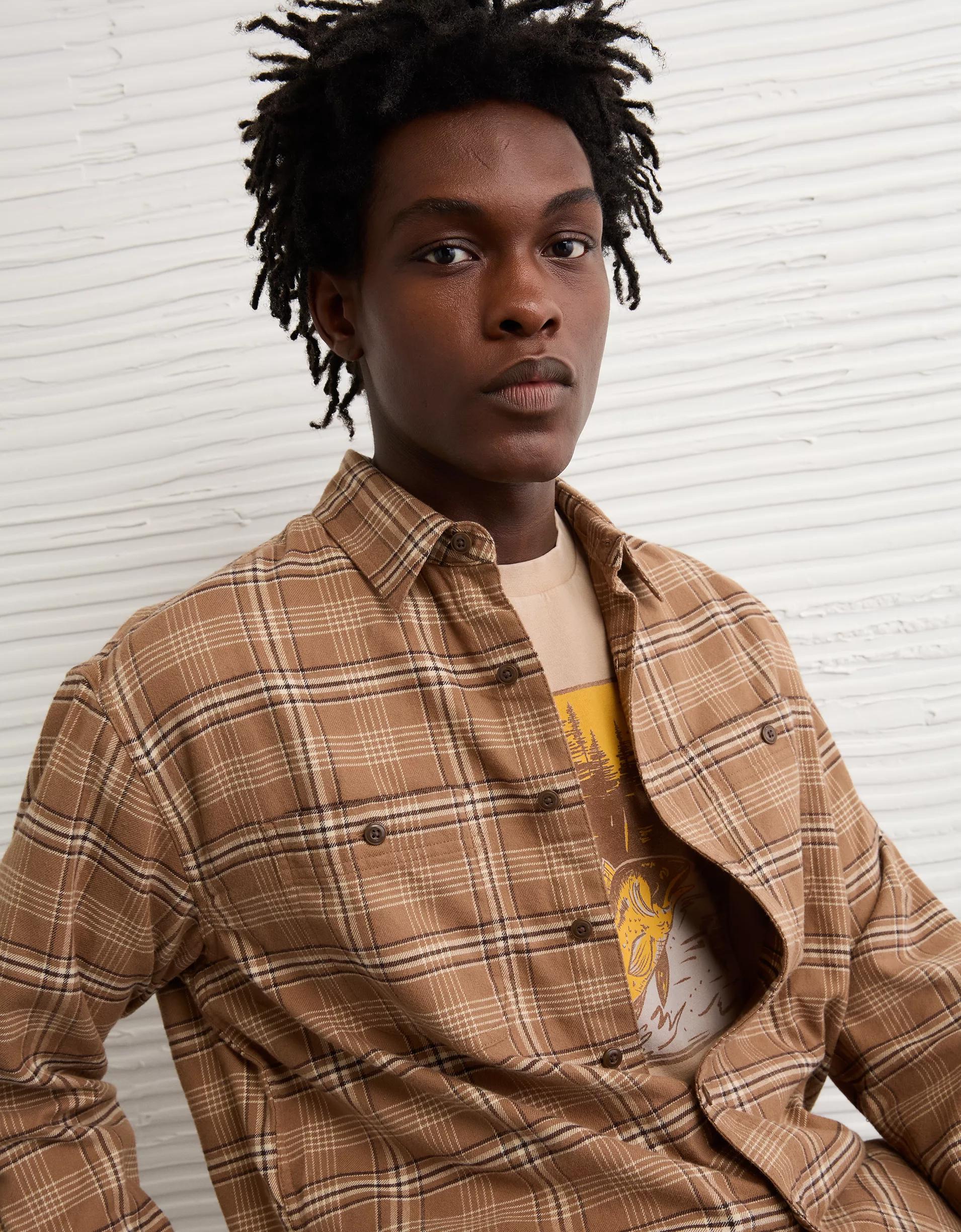 AE Relaxed Fit Everyday Flannel Shirt Product Image