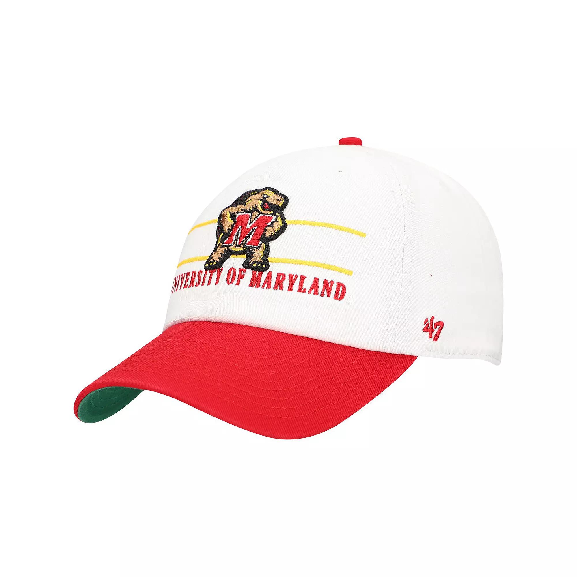 Men's '47 White Maryland Terrapins Gridiron Clean Up Adjustable Hat Product Image
