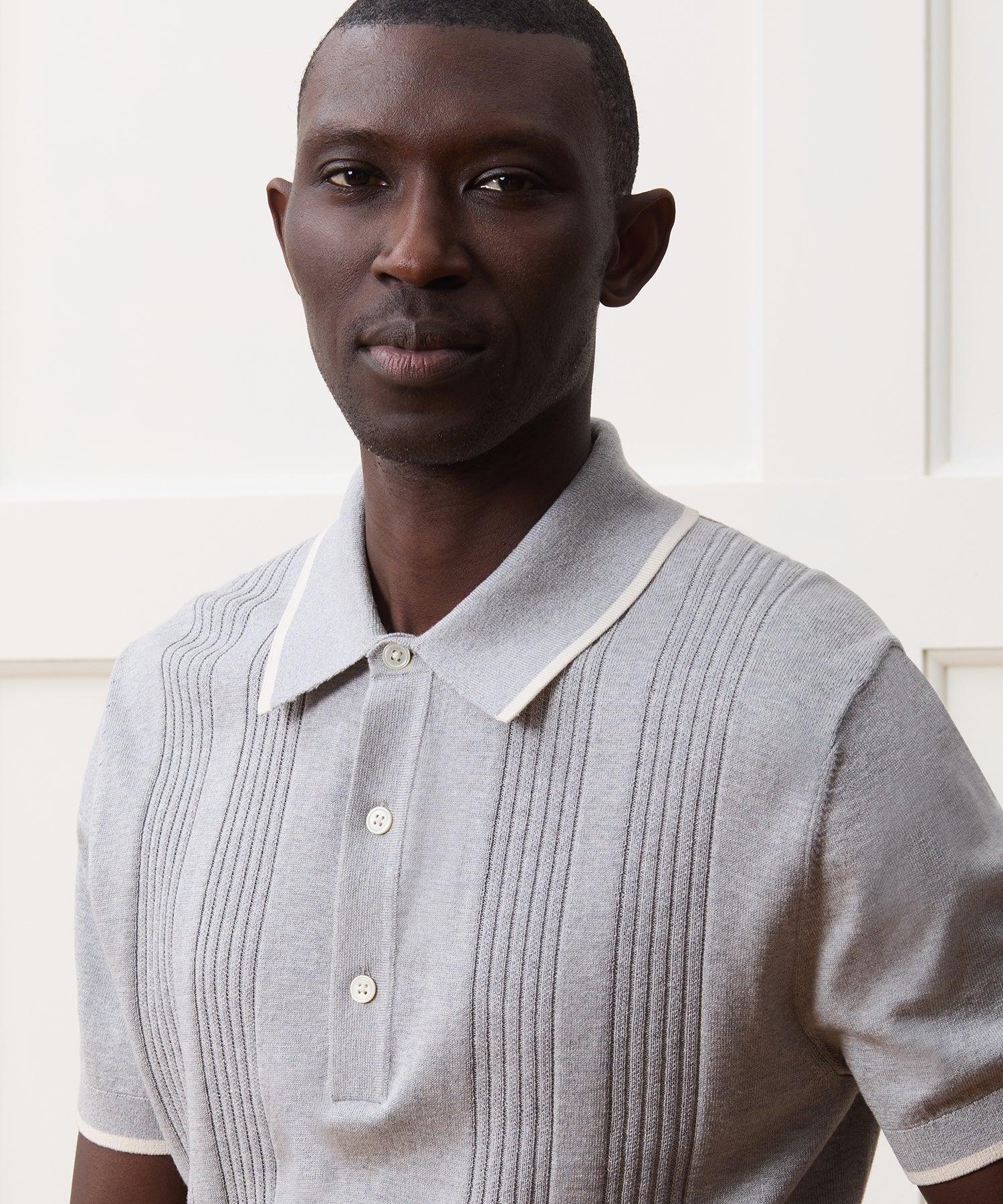 Silk-Cotton Tipped Sweater Polo Product Image