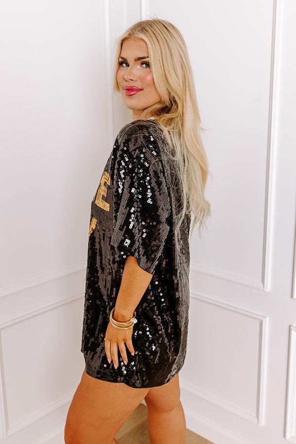Gameday Sequin Tunic in Black Curves Product Image