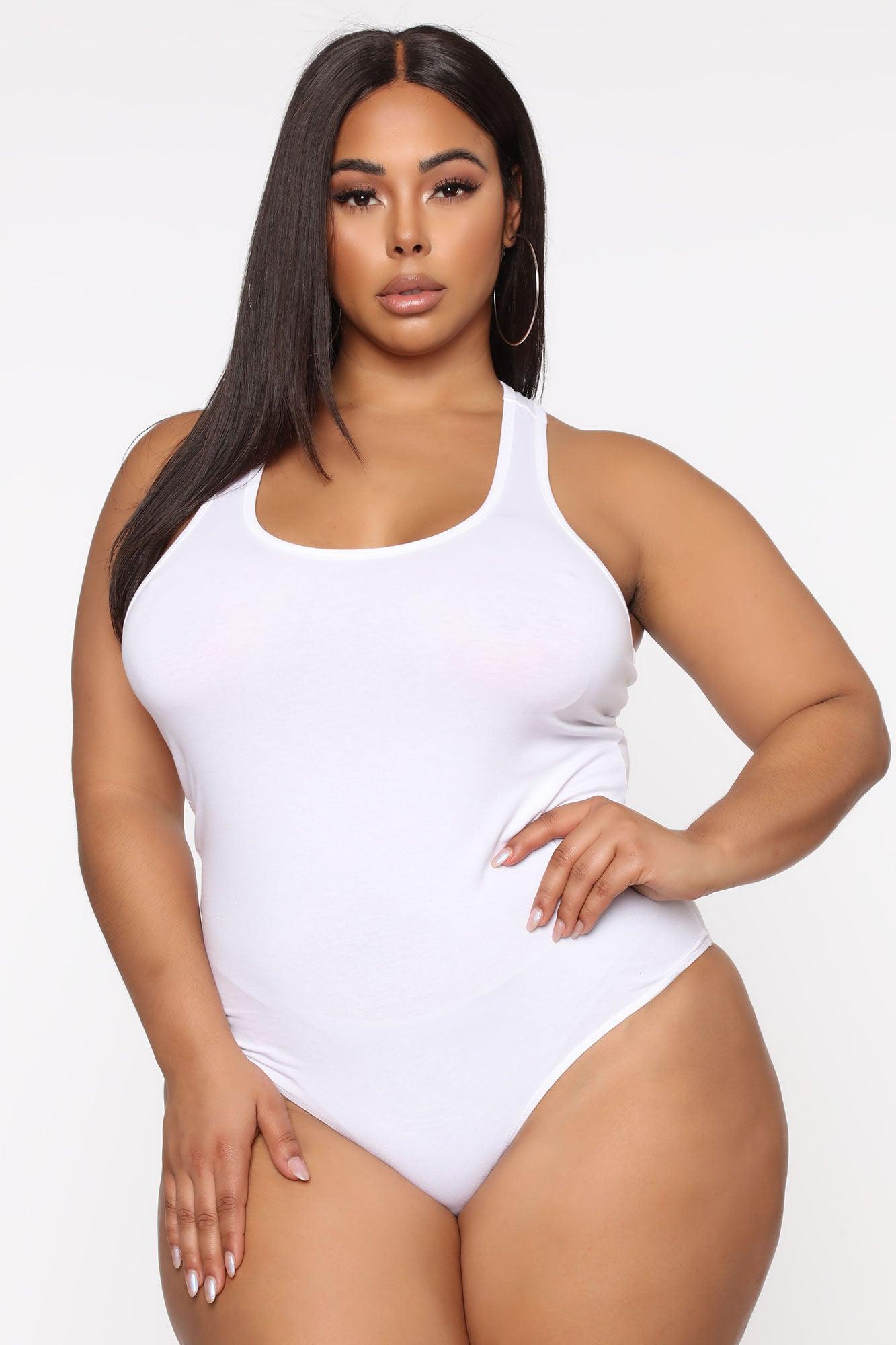 Divine Basic Tank Bodysuit - White Product Image