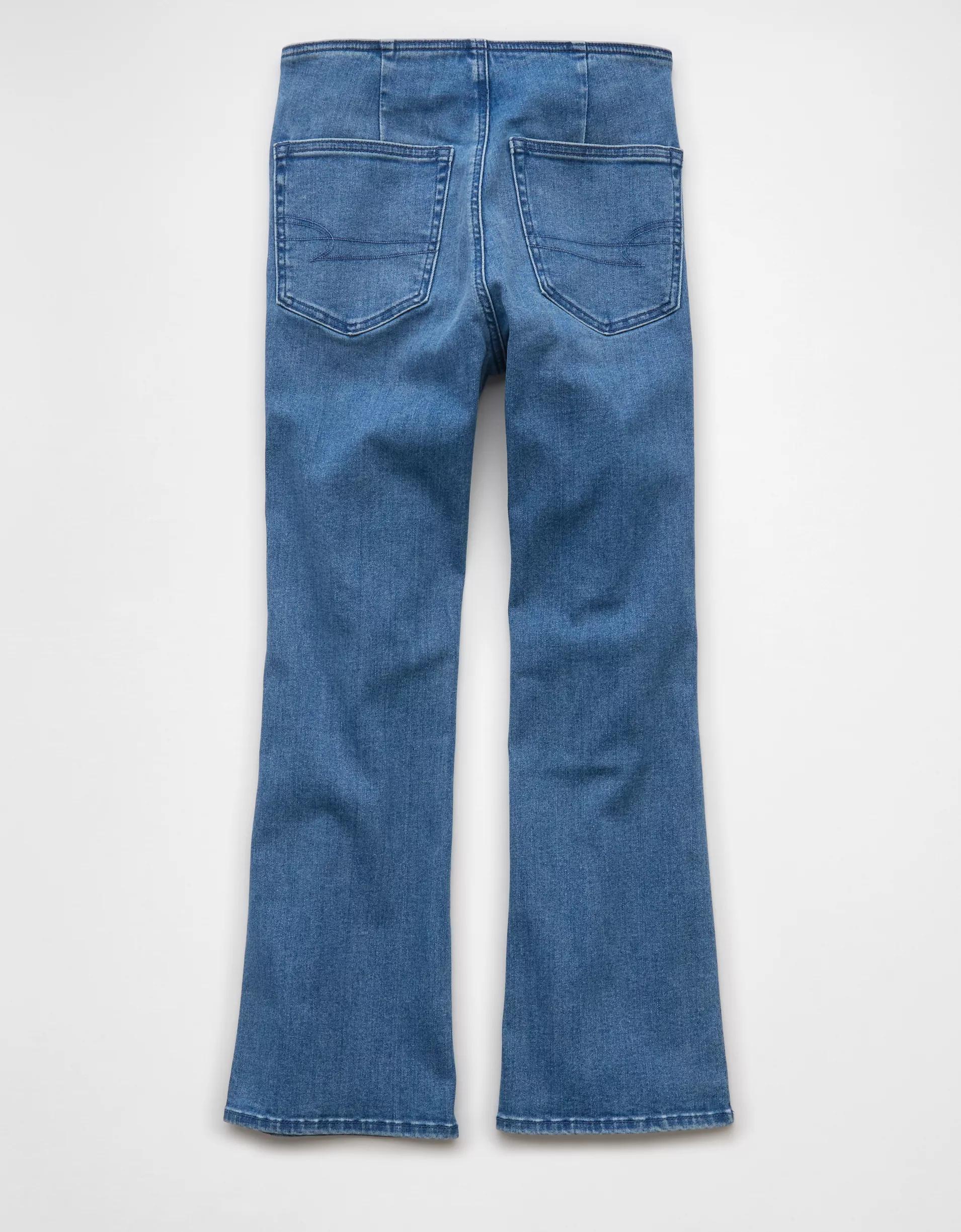 AE Luxe Pull-On High-Waisted Kick Bootcut Crop Jean Product Image
