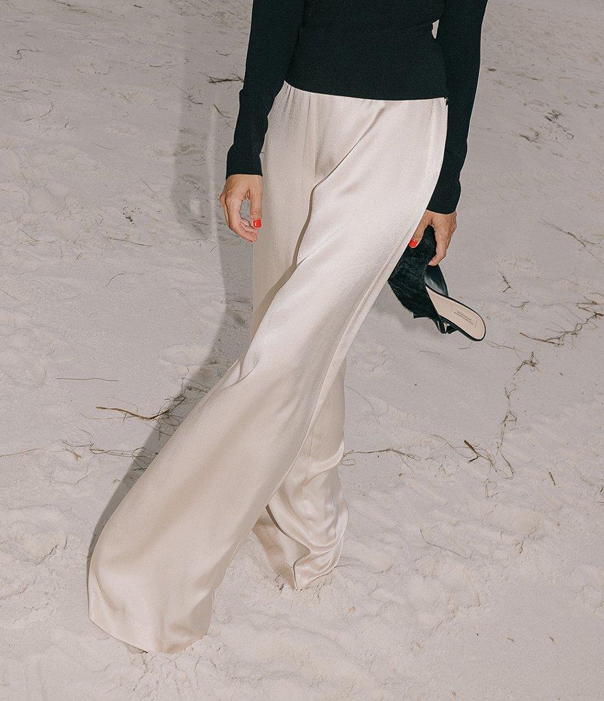 Antonio Melani x Elizabeth Damrich Candlelight Drapey Satin Wide-Leg Pant Product Image