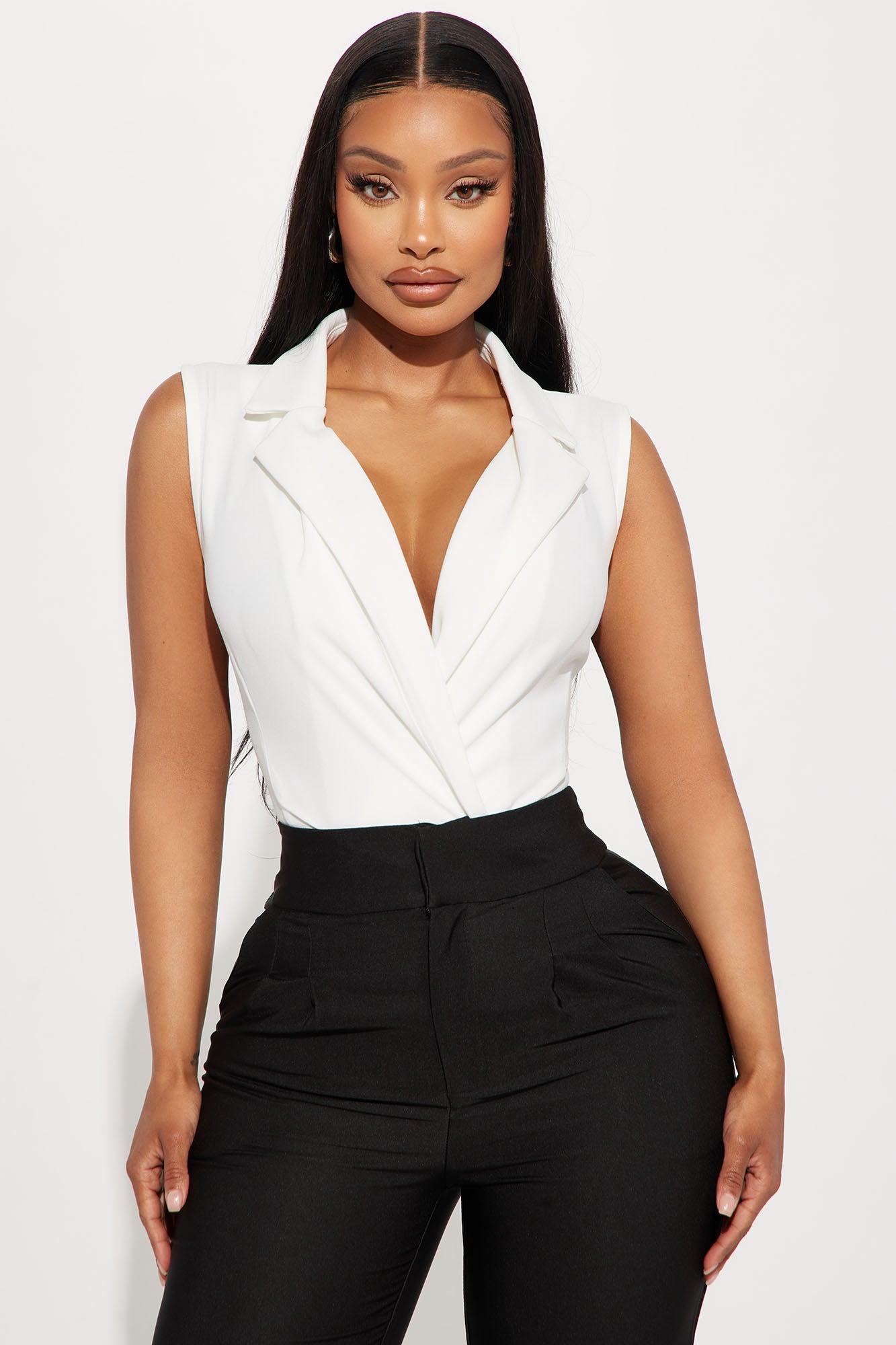 Office Baddie Bodysuit - Ivory Product Image