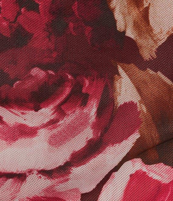 I.N. San Francisco Floral Print Boat Neck Side Shirred Top Product Image