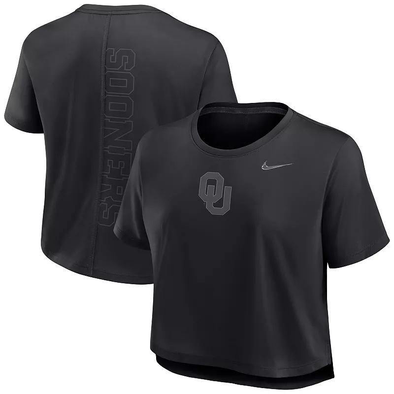 Women's Nike Black Ohio State Buckeyes Performance Cropped T-Shirt, Size: XL Product Image